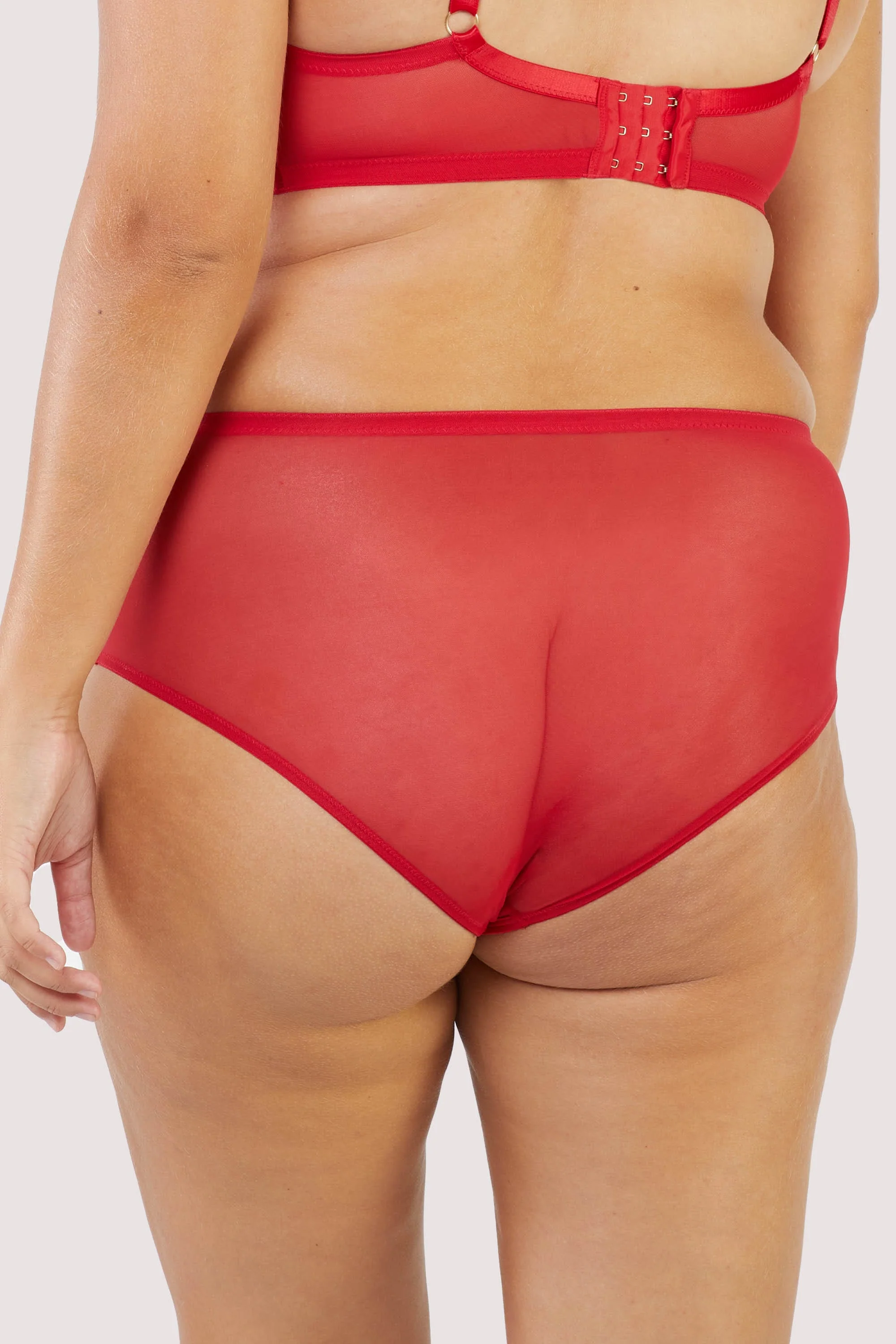Kylie Red Lace Up High Waist Knicker - Image 2