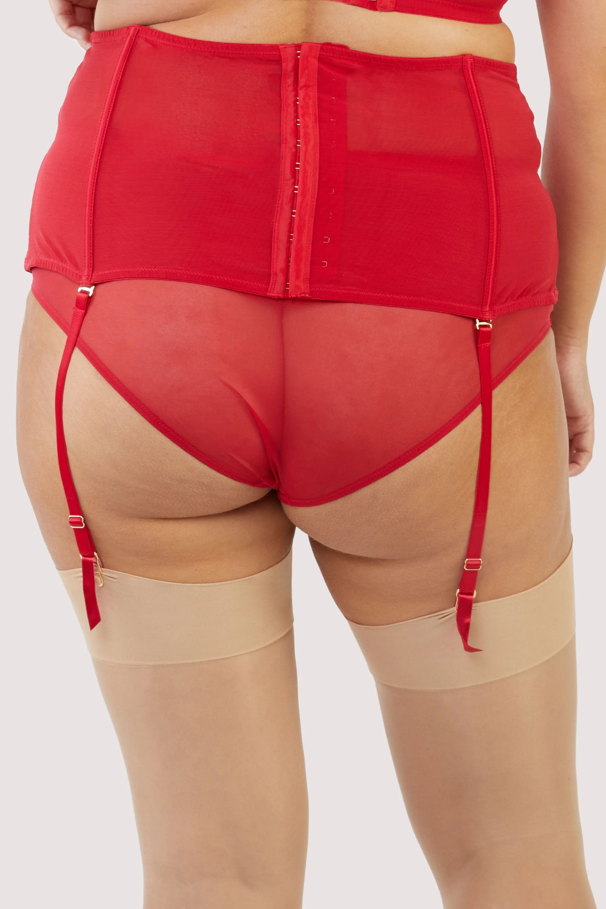 Kylie Red Lace Up Waspie - Image 2