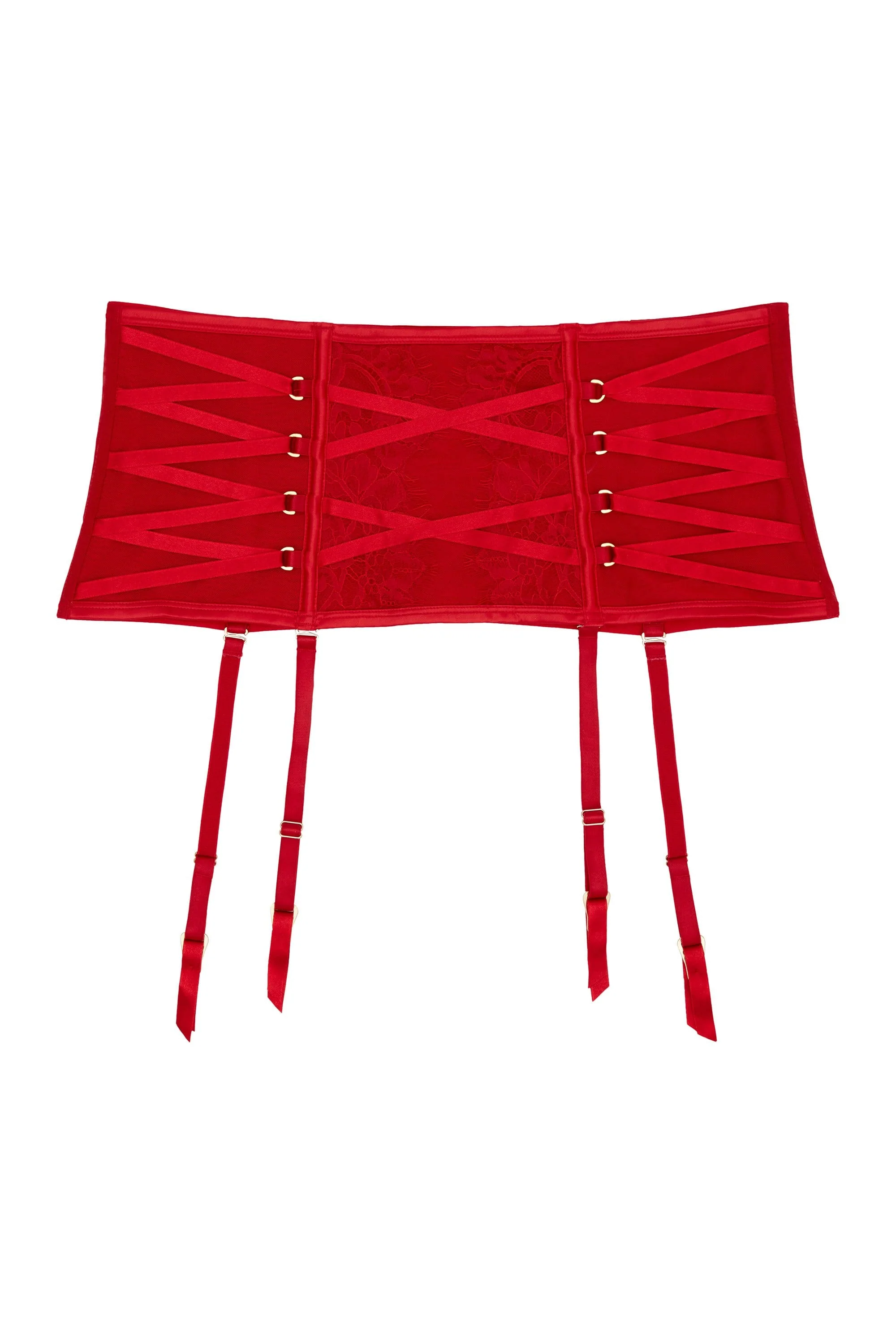 Kylie Red Lace Up Waspie - Image 7