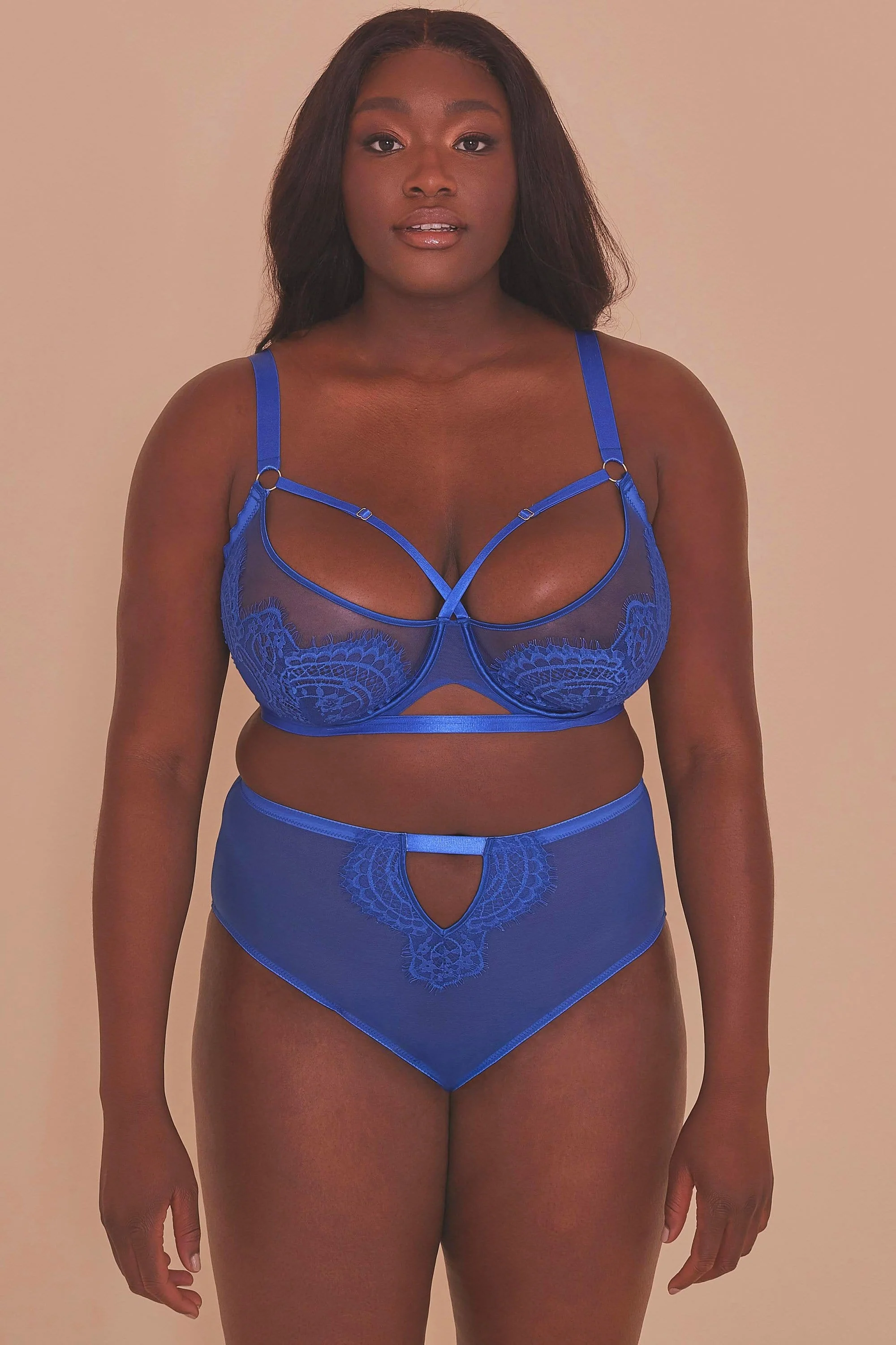 Lyla Strappy Cobalt High Waist Knicker - Image 2