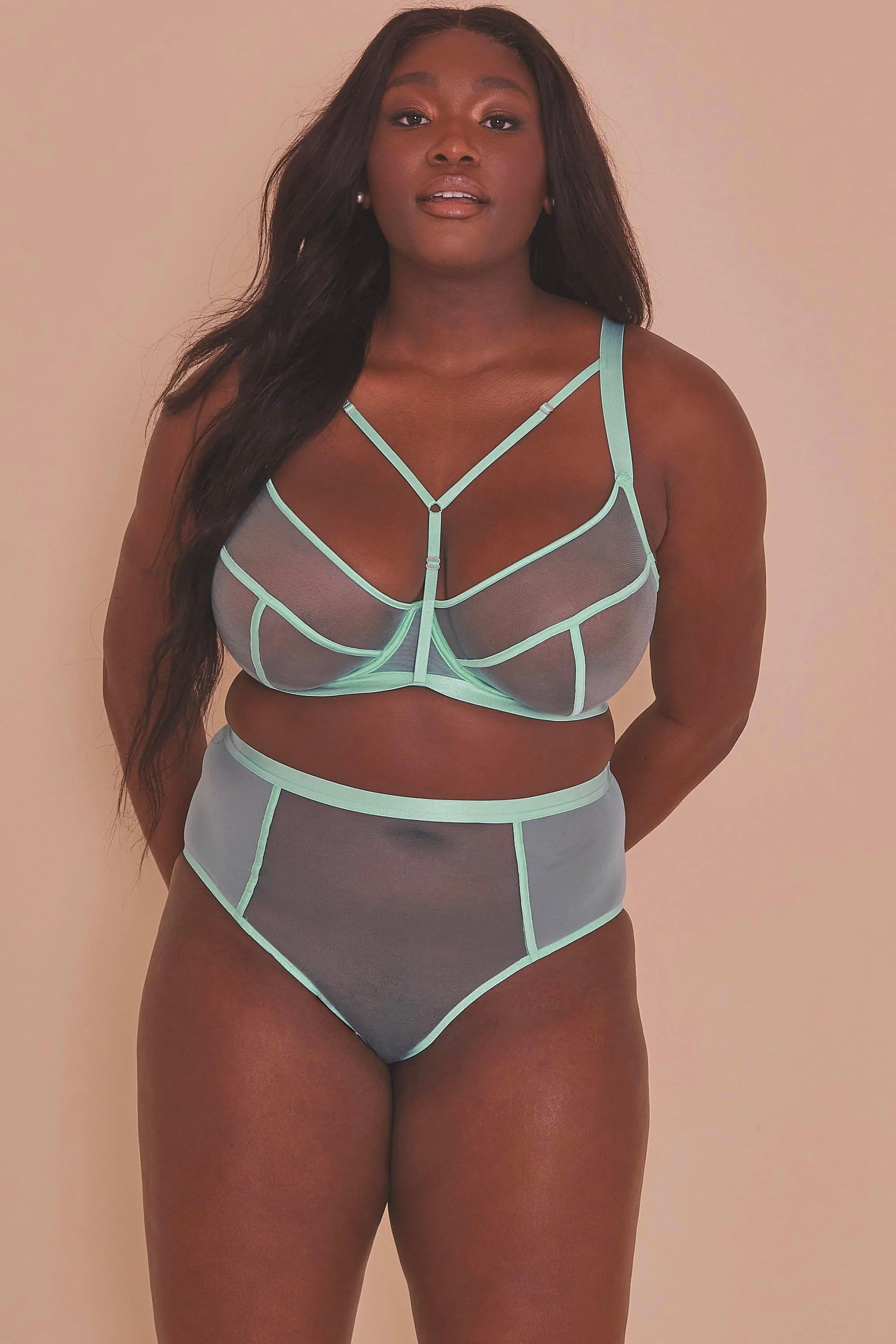 Misha Turquoise Non Padded Strappy Bra - Image 3