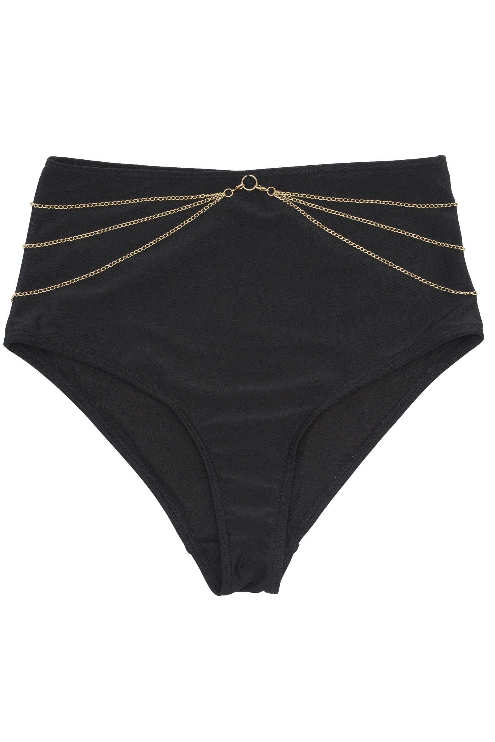 Goldie black high waist brief with removable chain - Image 4