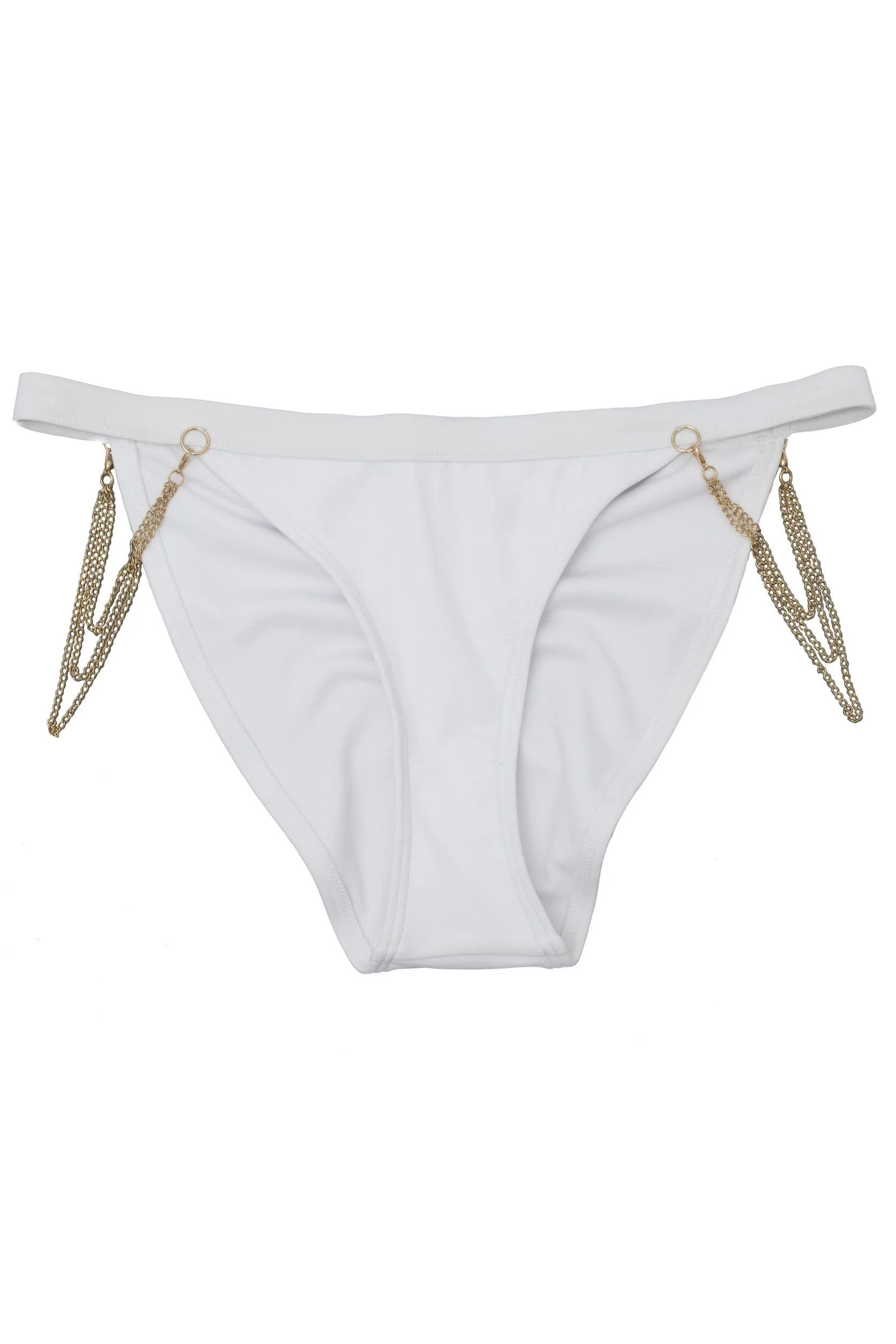 Wolf & Whistle Goldie white hipster brief with removable chain - Image 6