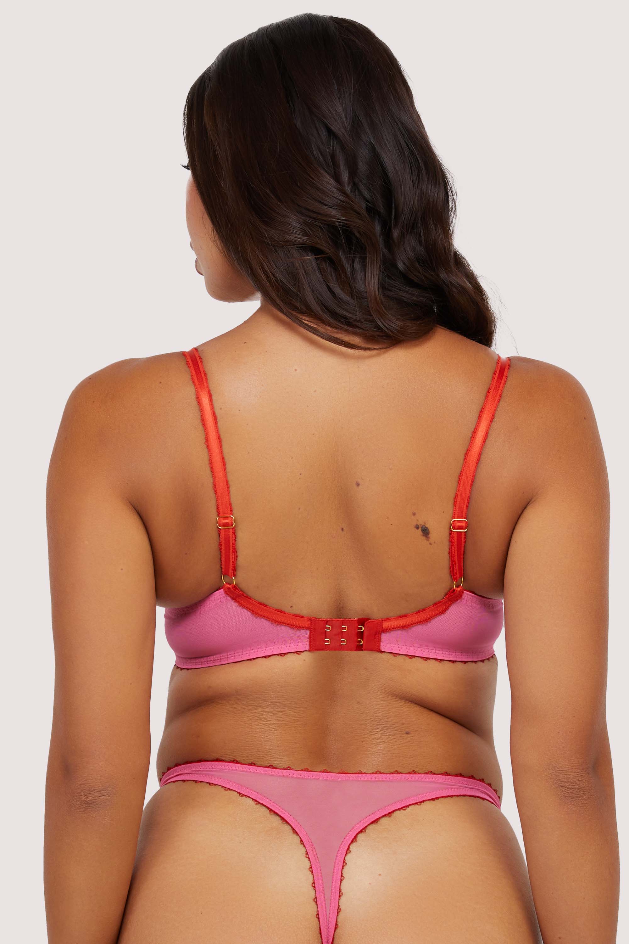 Grace Pink Supportive Net Lingerie Set - Image 3