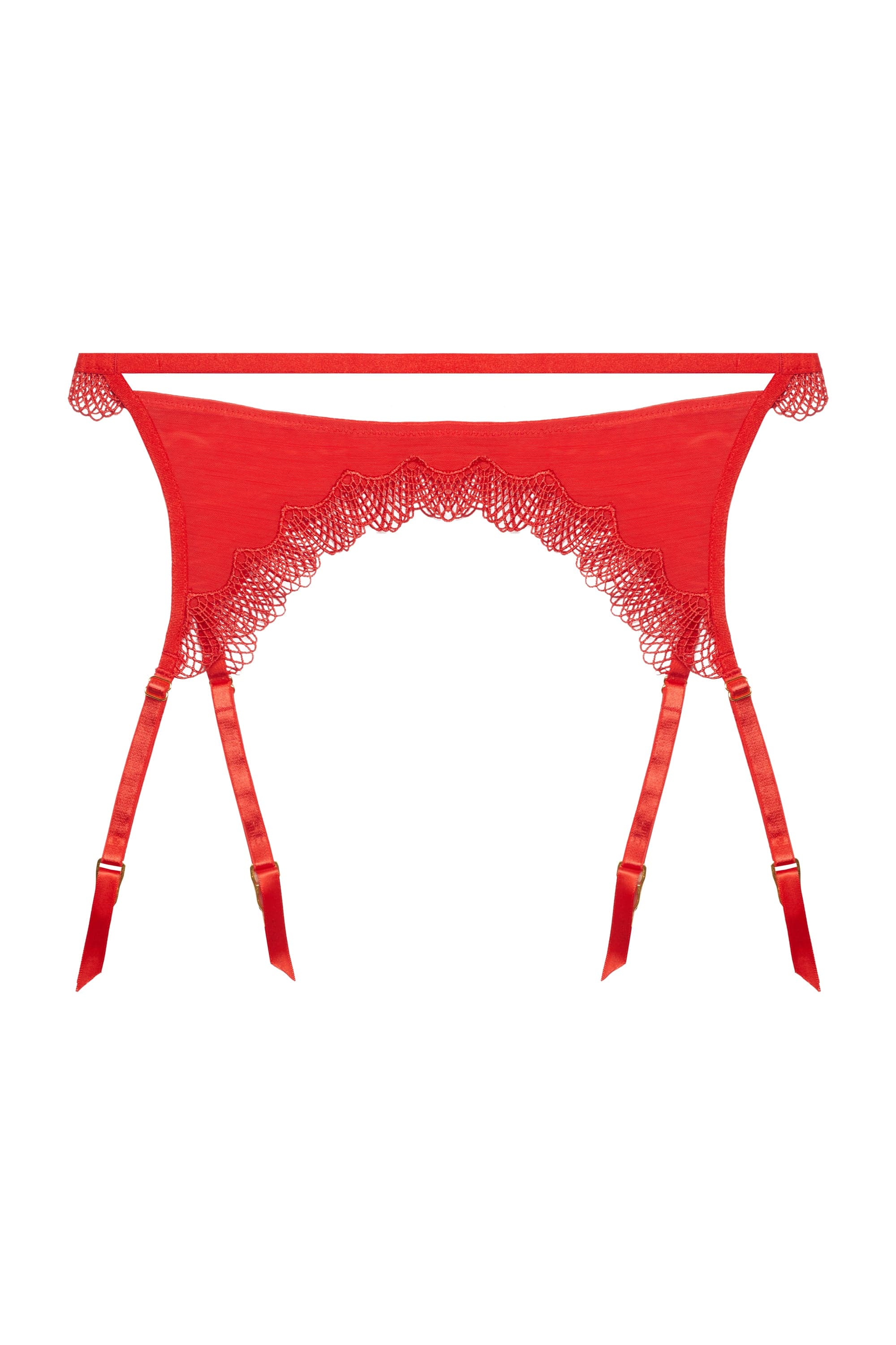 Grace Red Lace Trim Suspender - Image 5