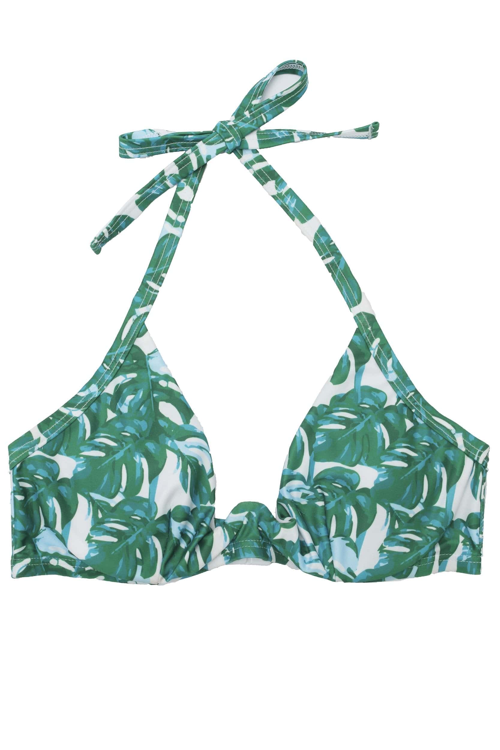 Wolf & Whistle Loha Green Palm underwired Bikini Top - Image 7