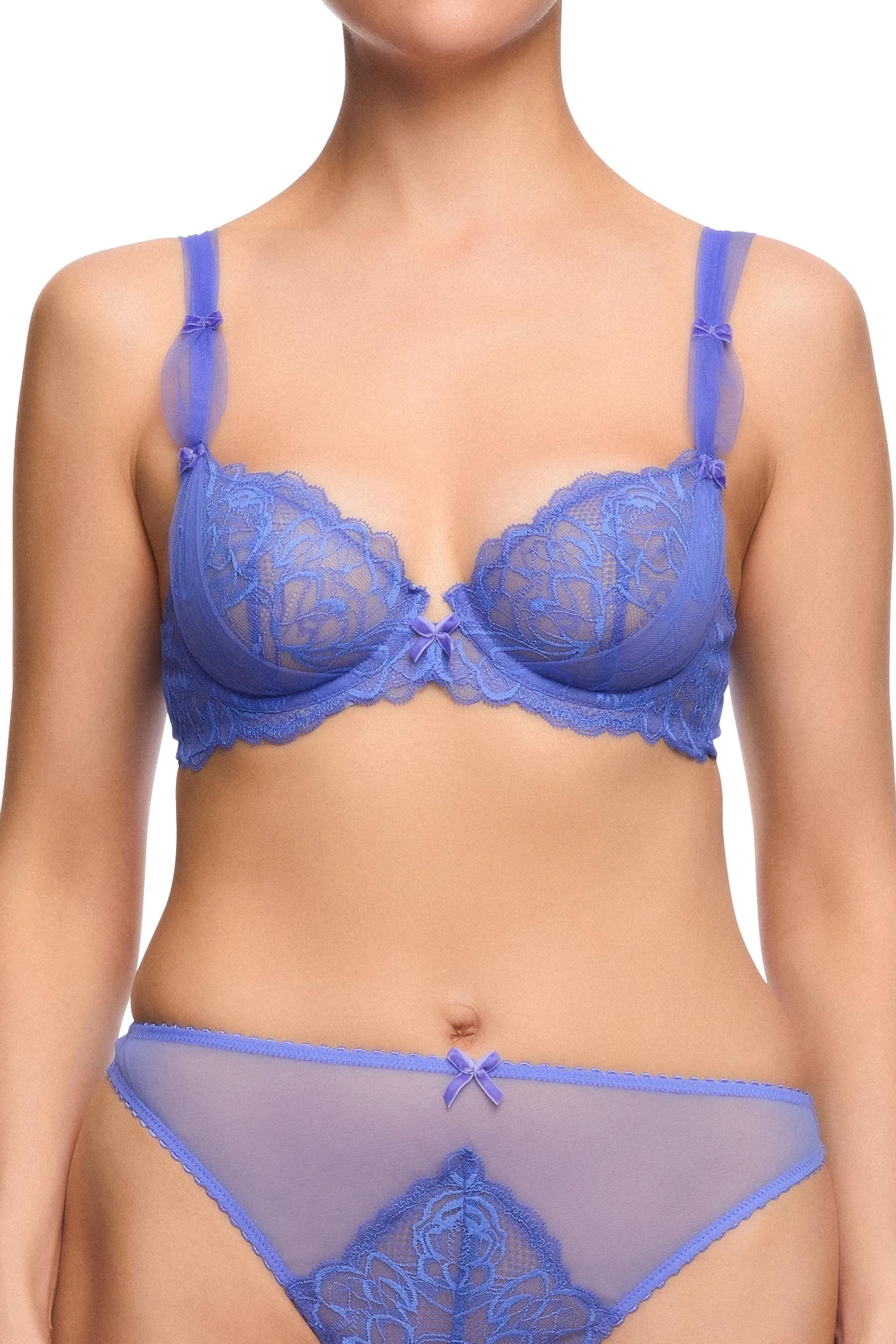 Gwendolline Blue Lace Underwire Bra - Image 2