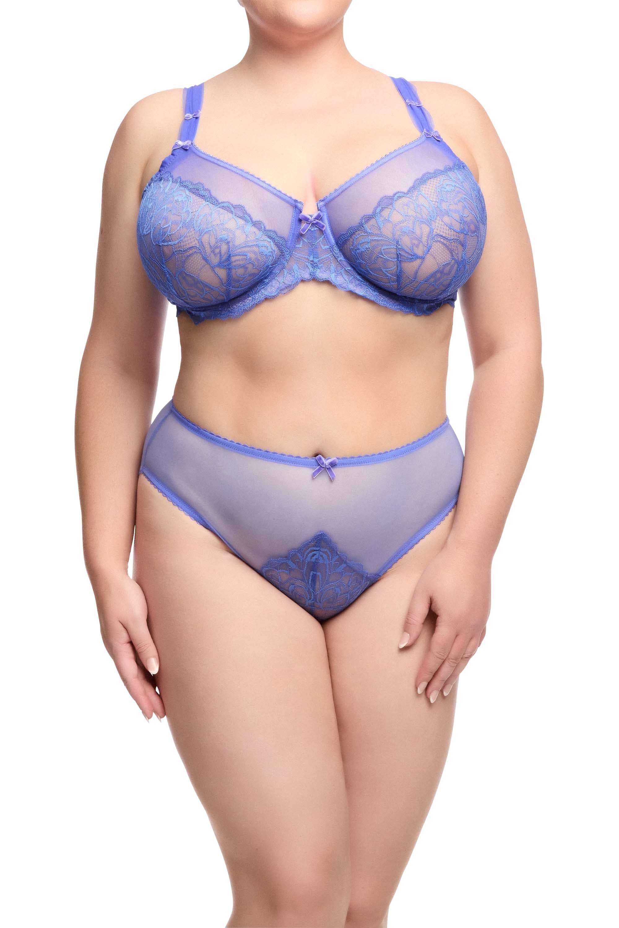 Gwendolline Blue Lace Underwire Curve Bra - Image 4