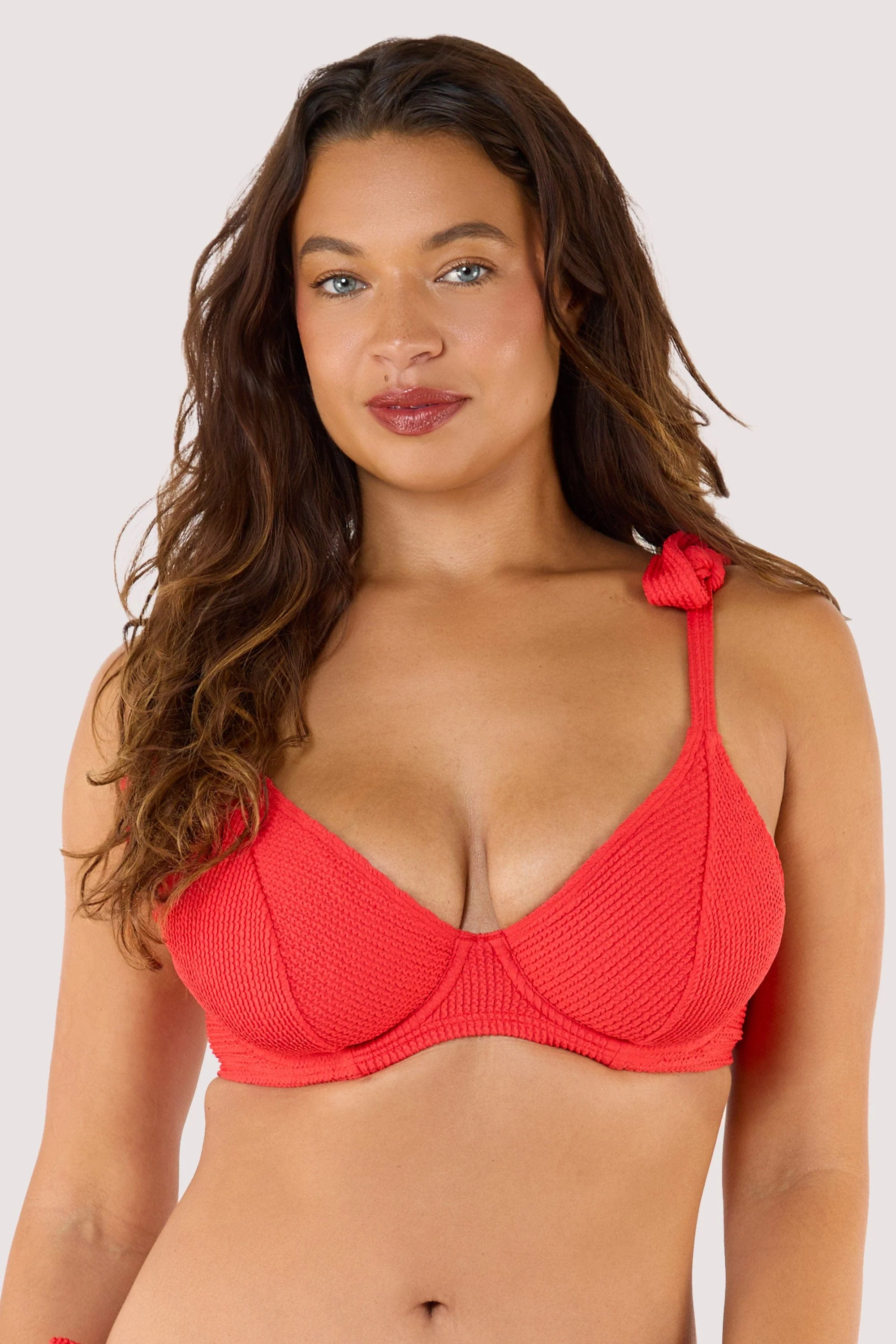 Hattie Red Crinkle Underwired Bikini Top - Image 2