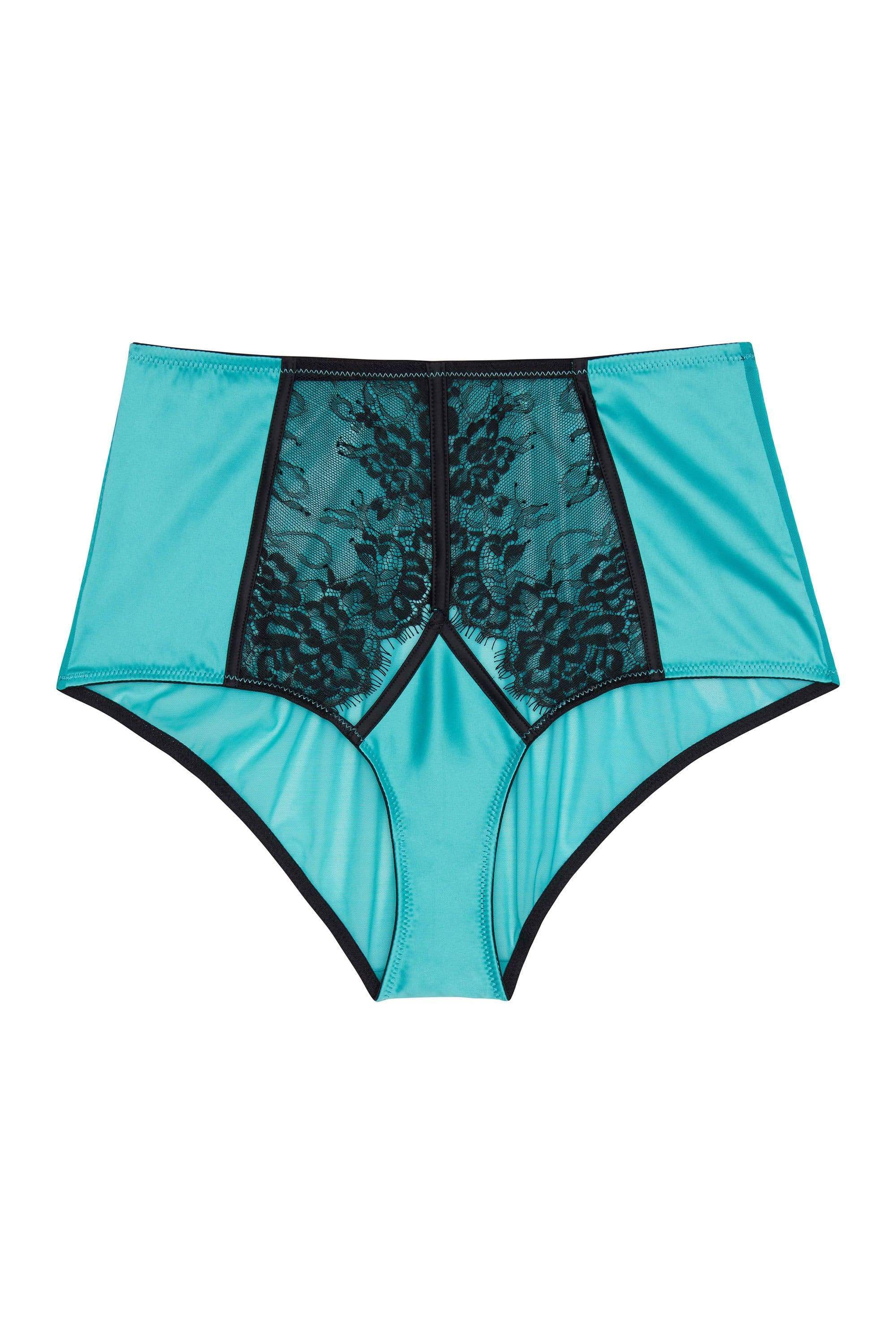 Henrietta Teal Lace Overlay High Waist Brief - Image 9