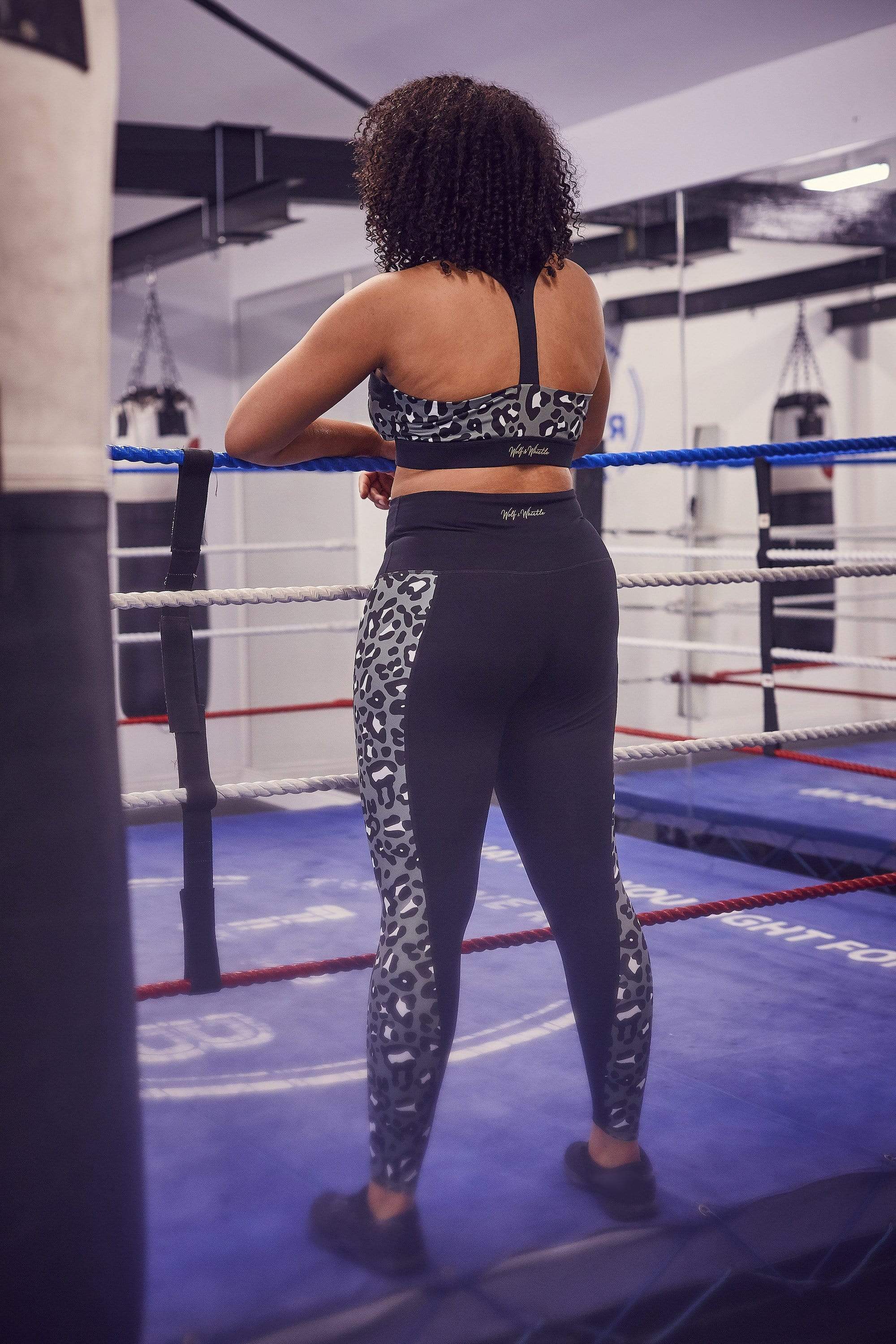 High Waist Panelled Leggings Leopard Curve - Image 2