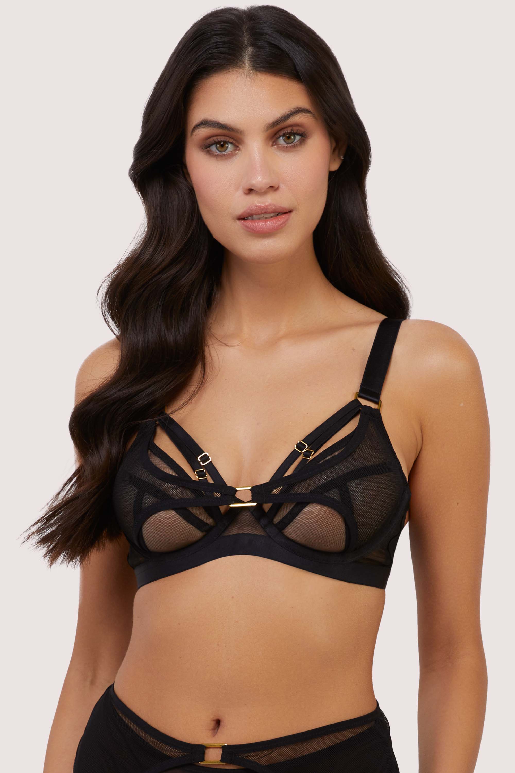 Holland Black Strappy Fishnet and Mesh Set - Image 4