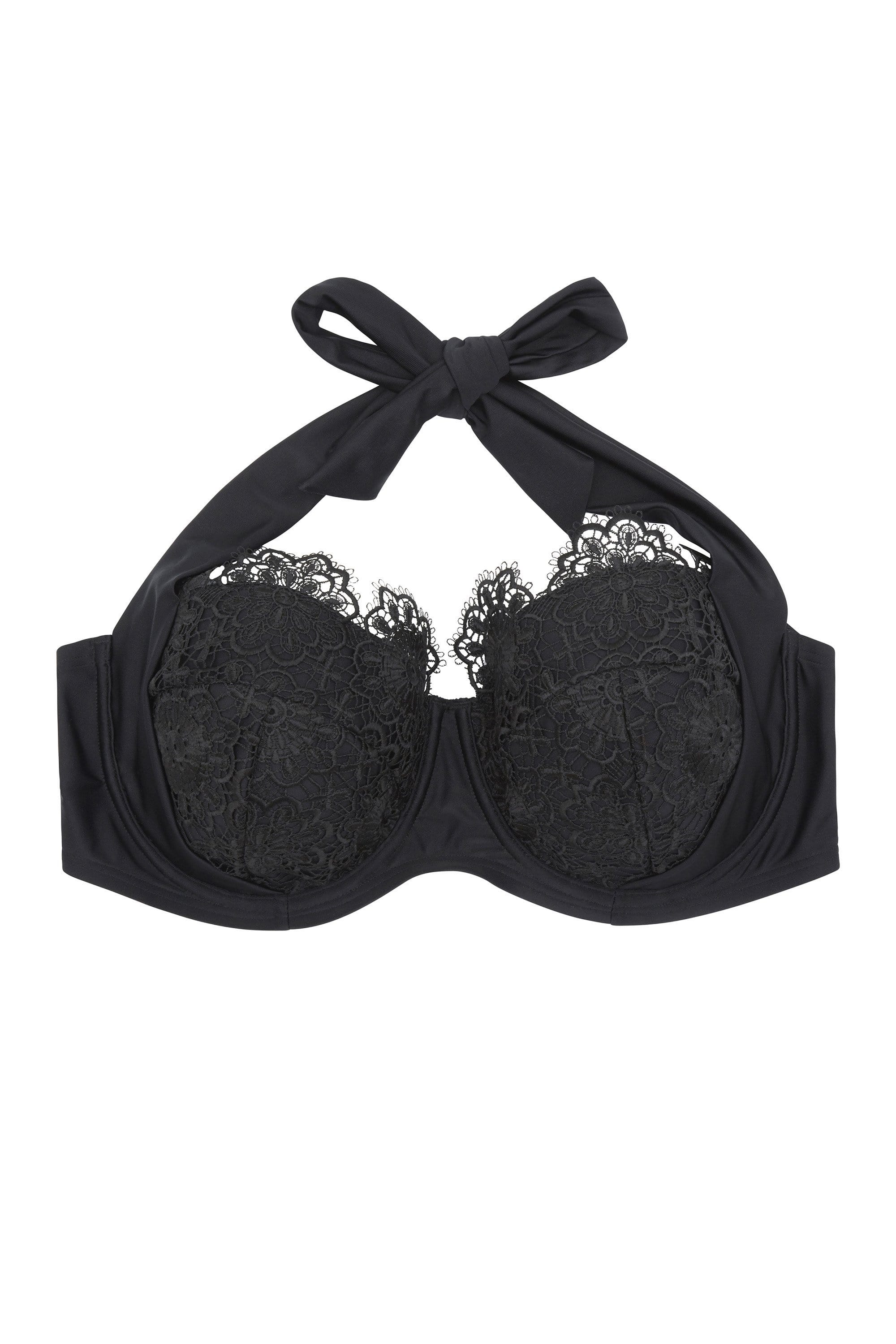 Hunter McGrady Plus Size/Curve Black Balcony Lace Bikini Top - Image 3