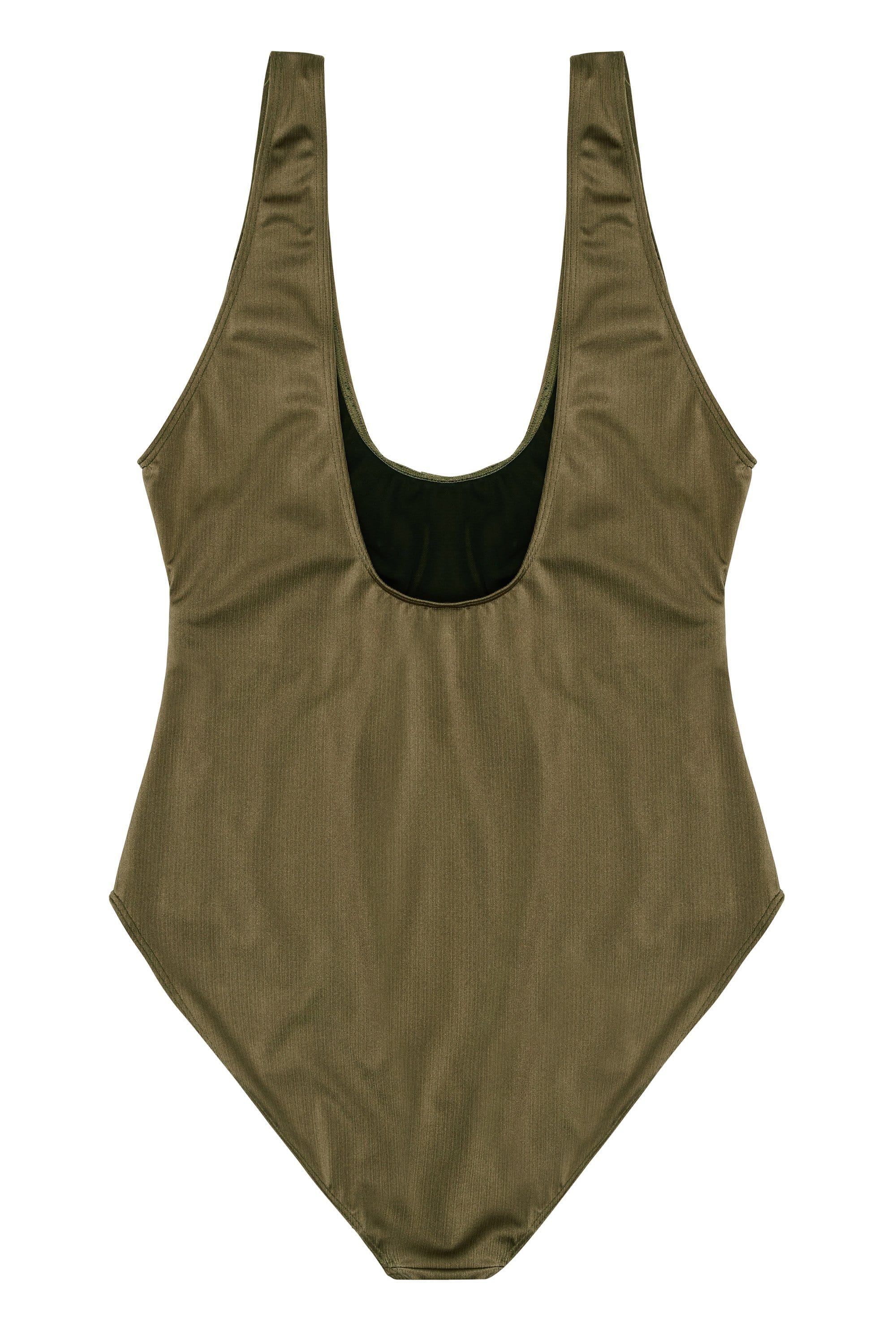 Hunter McGrady Plus Size/Curve Khaki High Leg Low Cut Swimsuit - Image 3