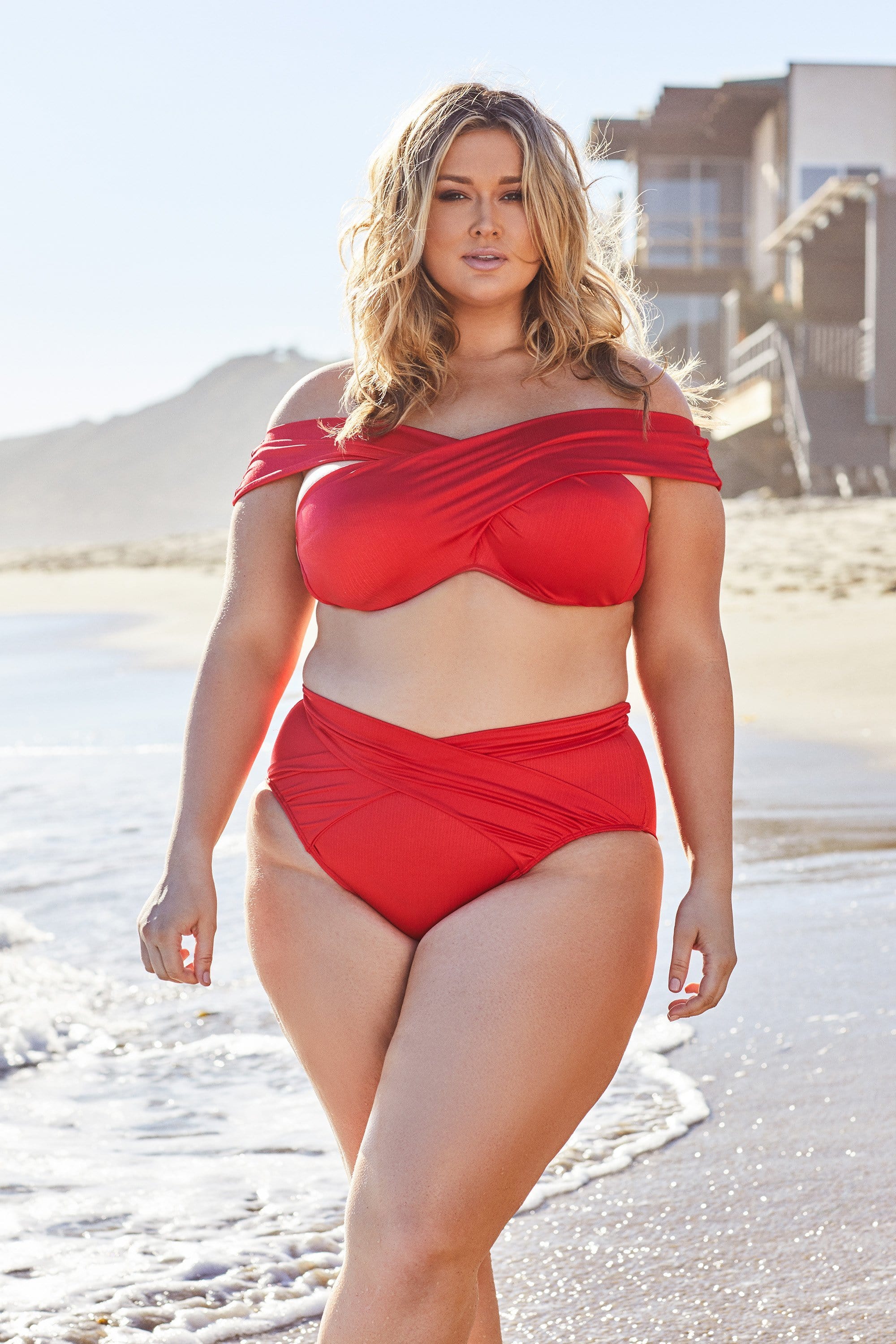 Hunter McGrady Plus Size/Curve Red Wrap Bikini Bottom - Image 2