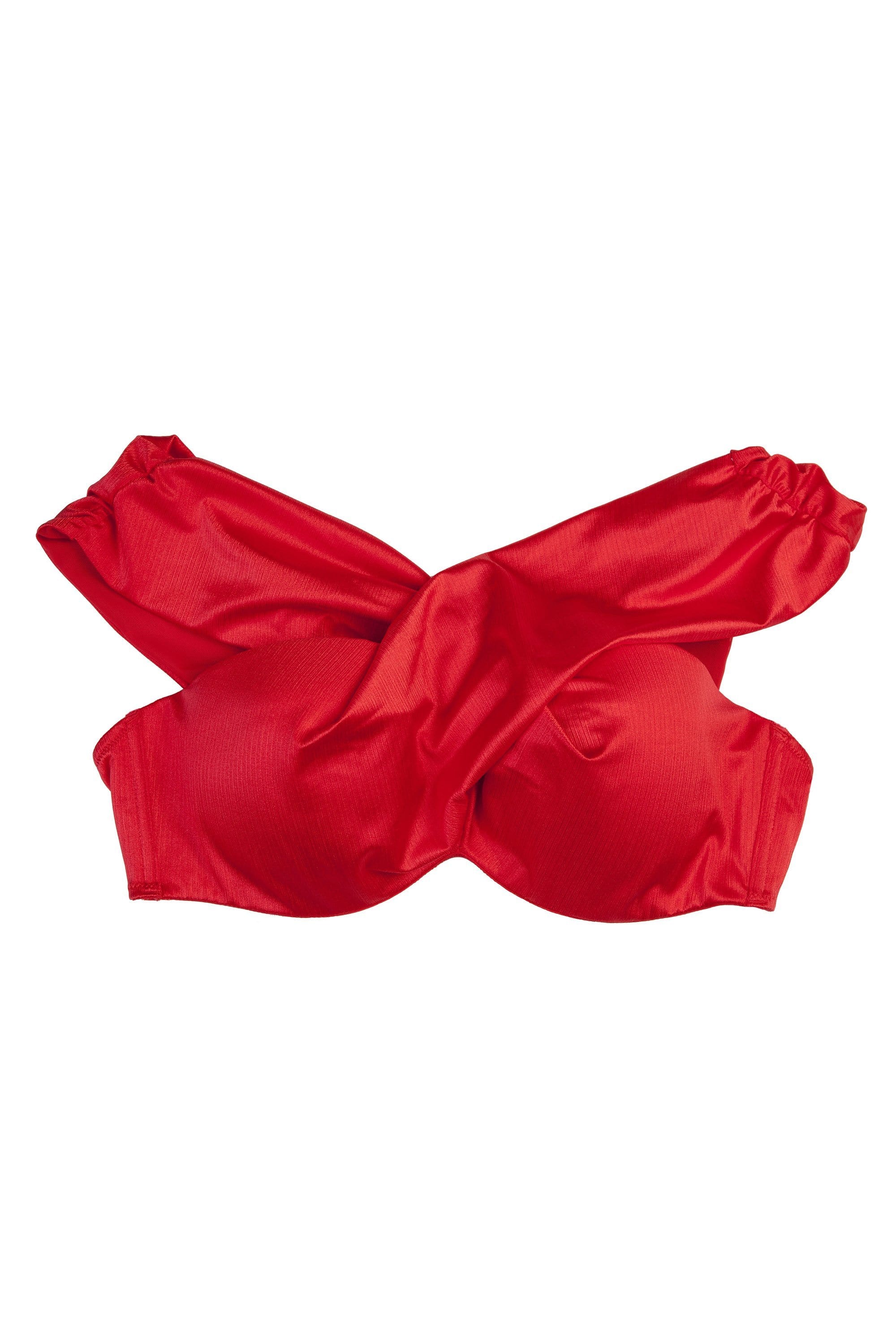 Hunter McGrady Plus Size/Curve Red Wrap Bikini Top - Image 2