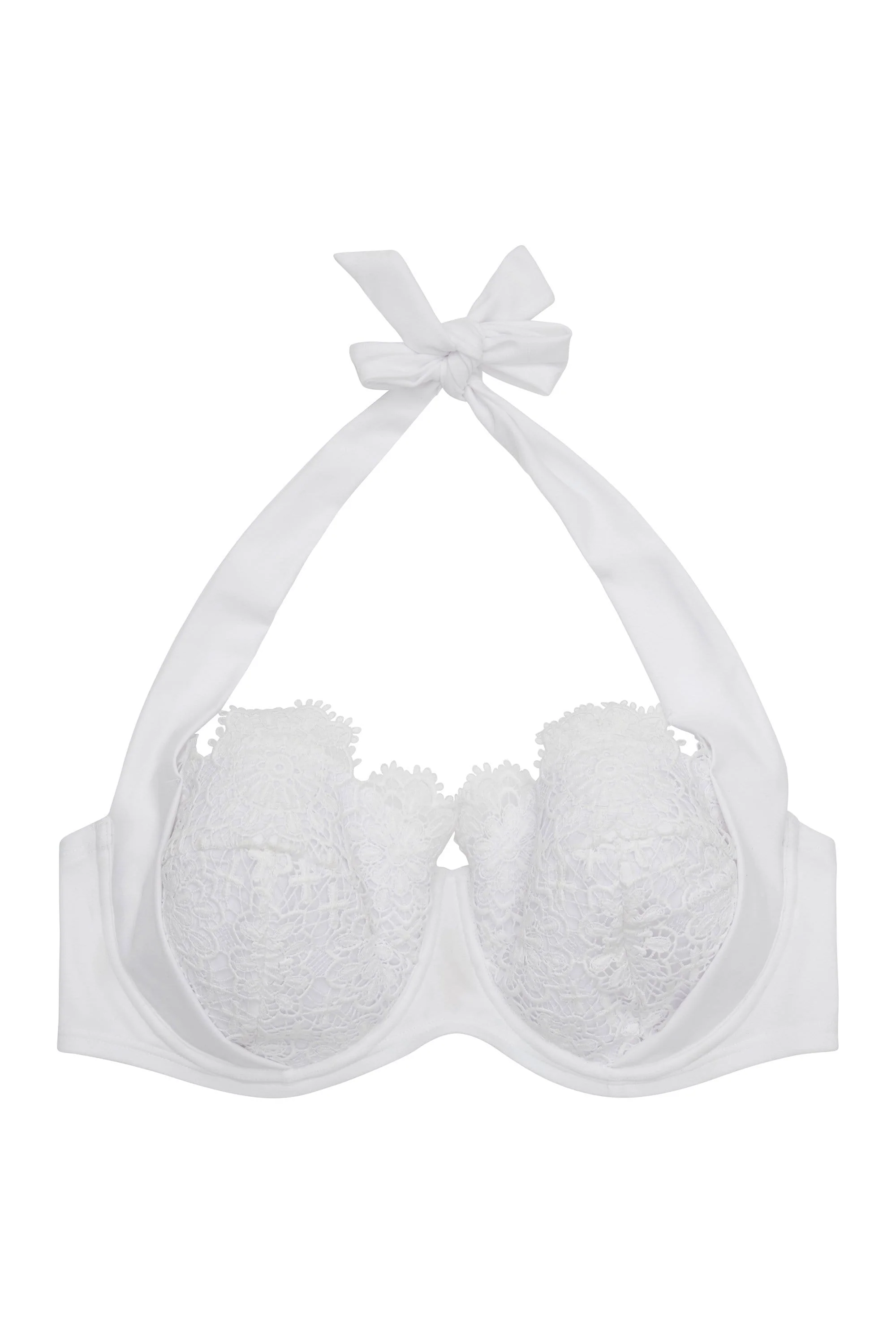 Hunter McGrady Plus Size/Curve White Balcony Lace Bikini Top - Image 2