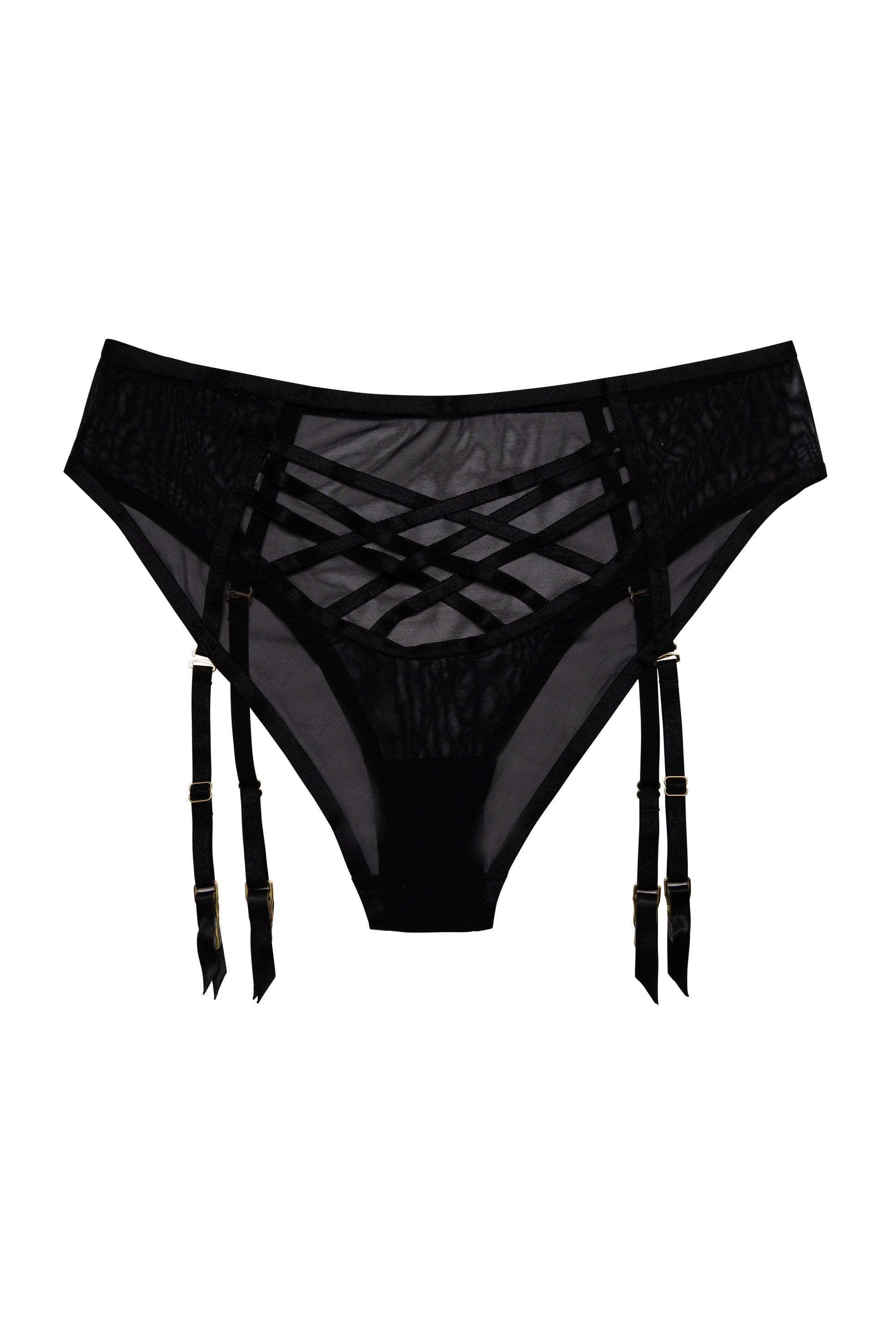 Hustler Arielle Mesh High Waist Black Brief - Image 2