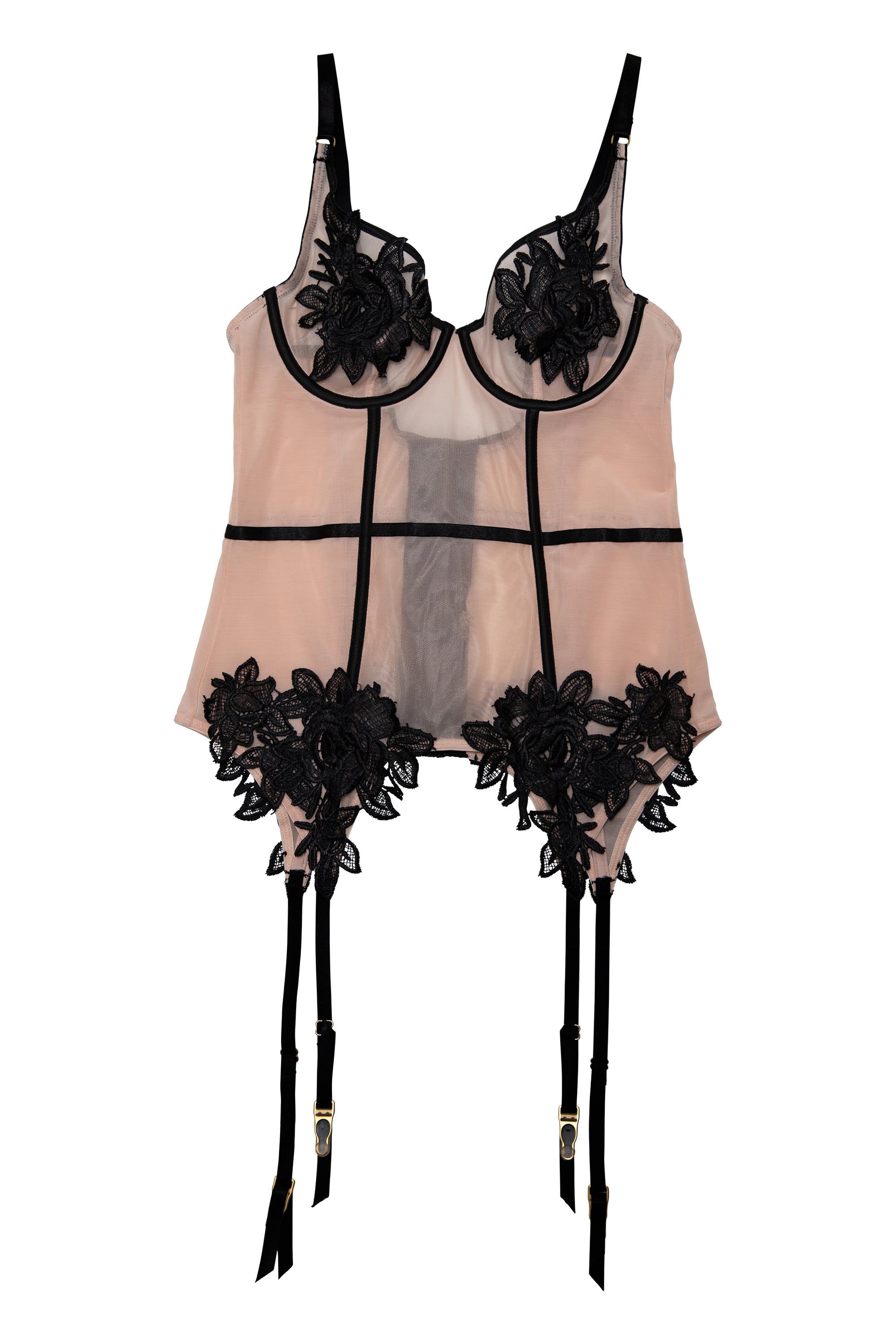 Brooke Black Applique Basque - Image 6