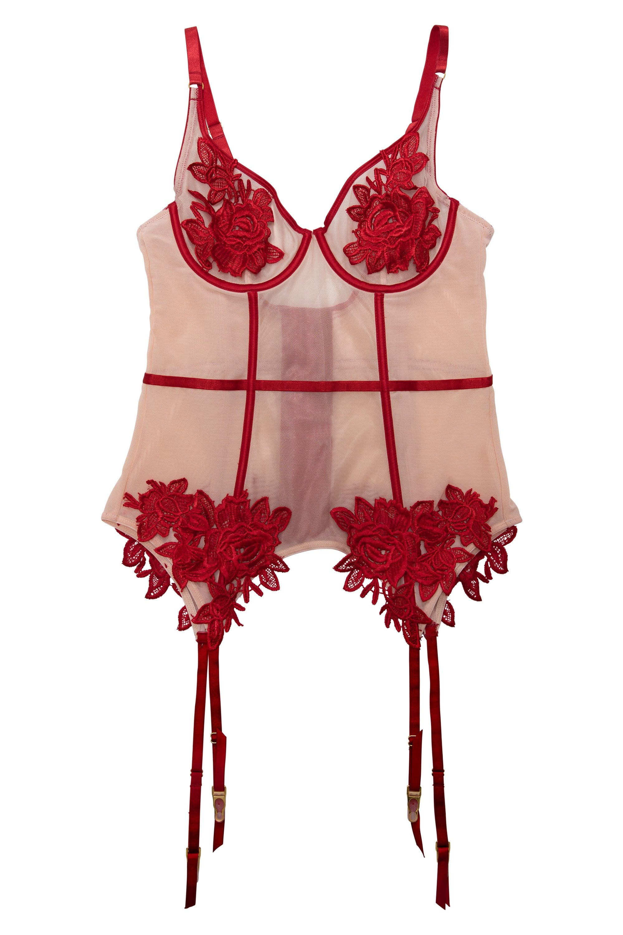 Brooke Red Applique Basque - Image 2