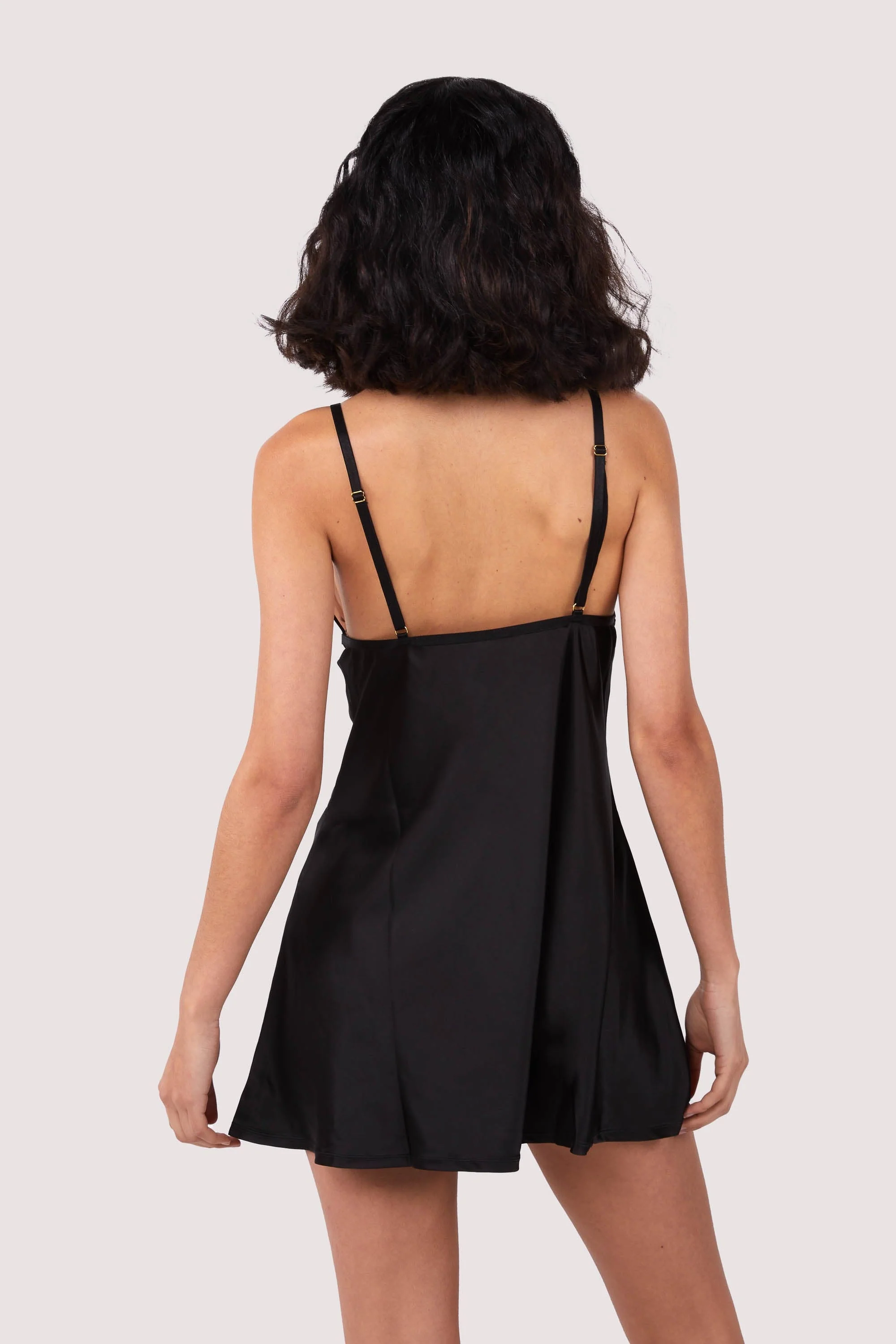 Brooke Black Applique Chemise - Image 4