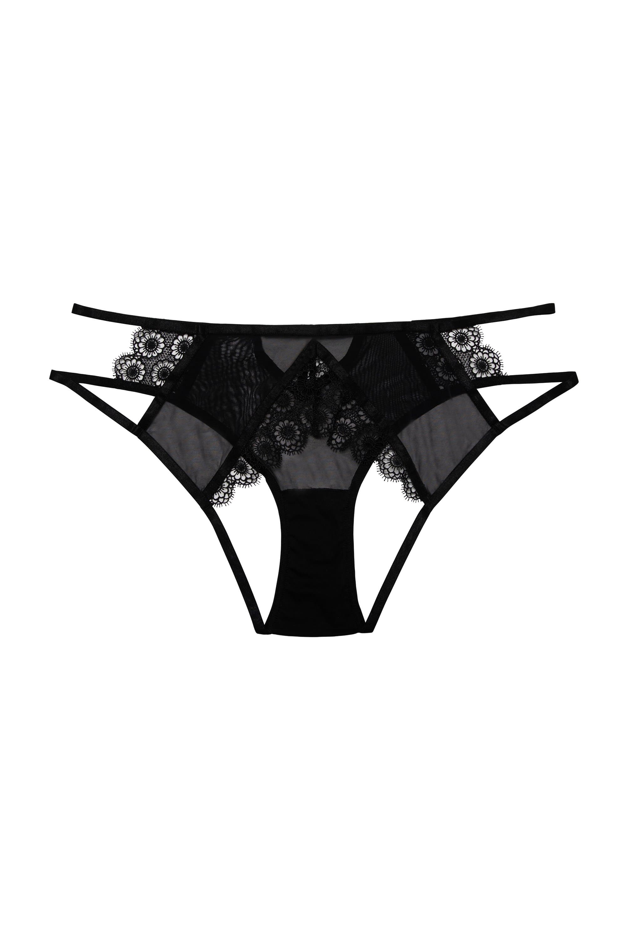 Daisy Black Embroidery Cut Out Brief - Image 5
