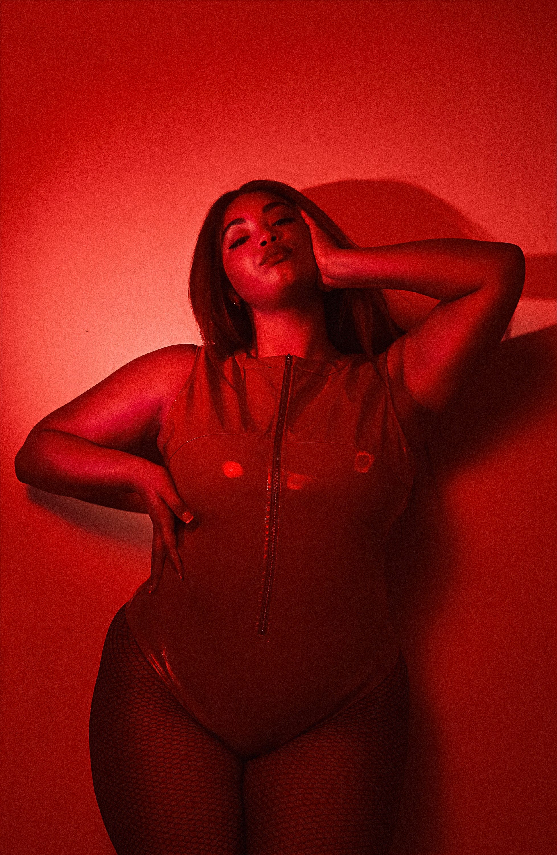 Maxine Red PVC Zip Front Body - Image 8