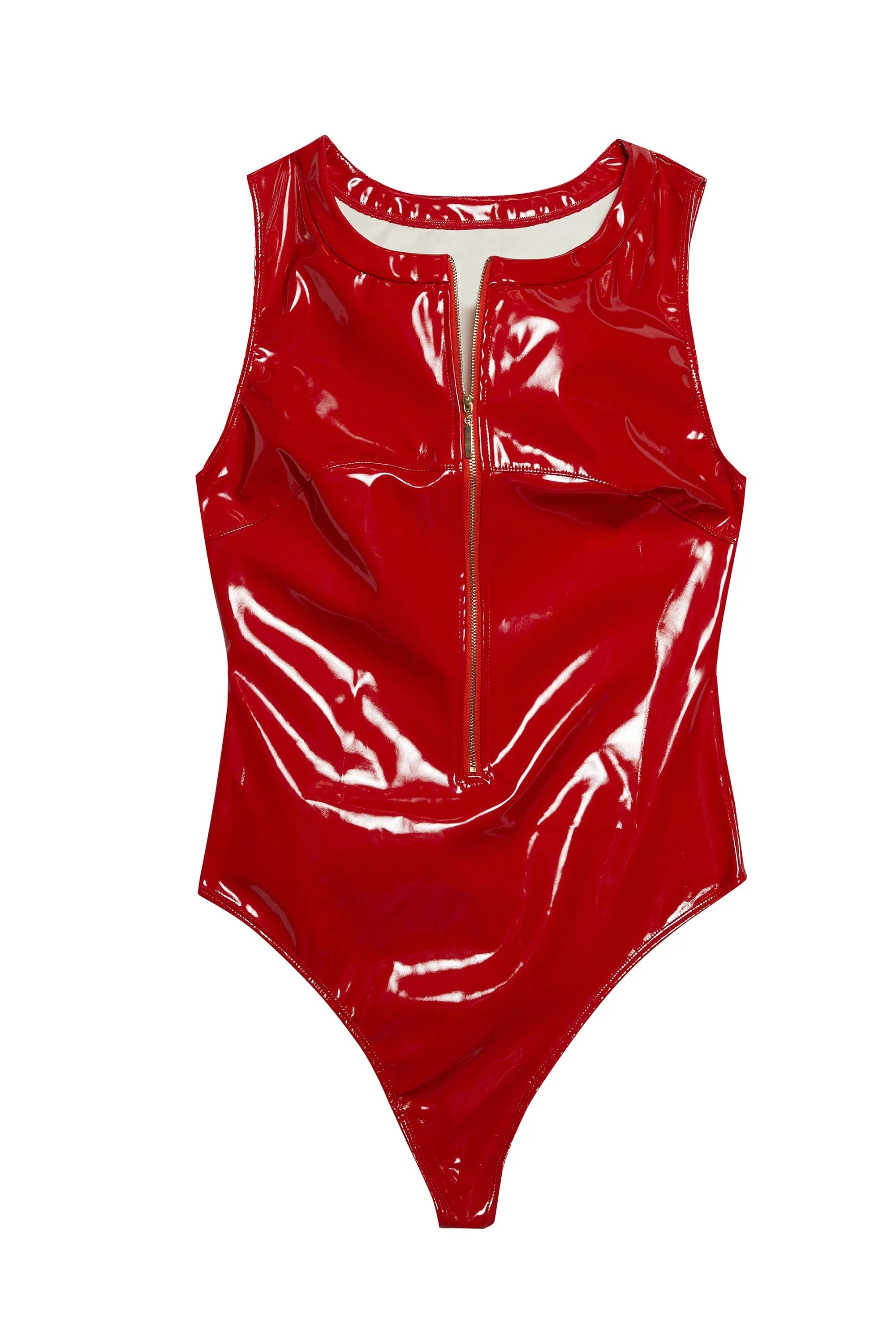 Maxine Red PVC Zip Front Body - Image 9
