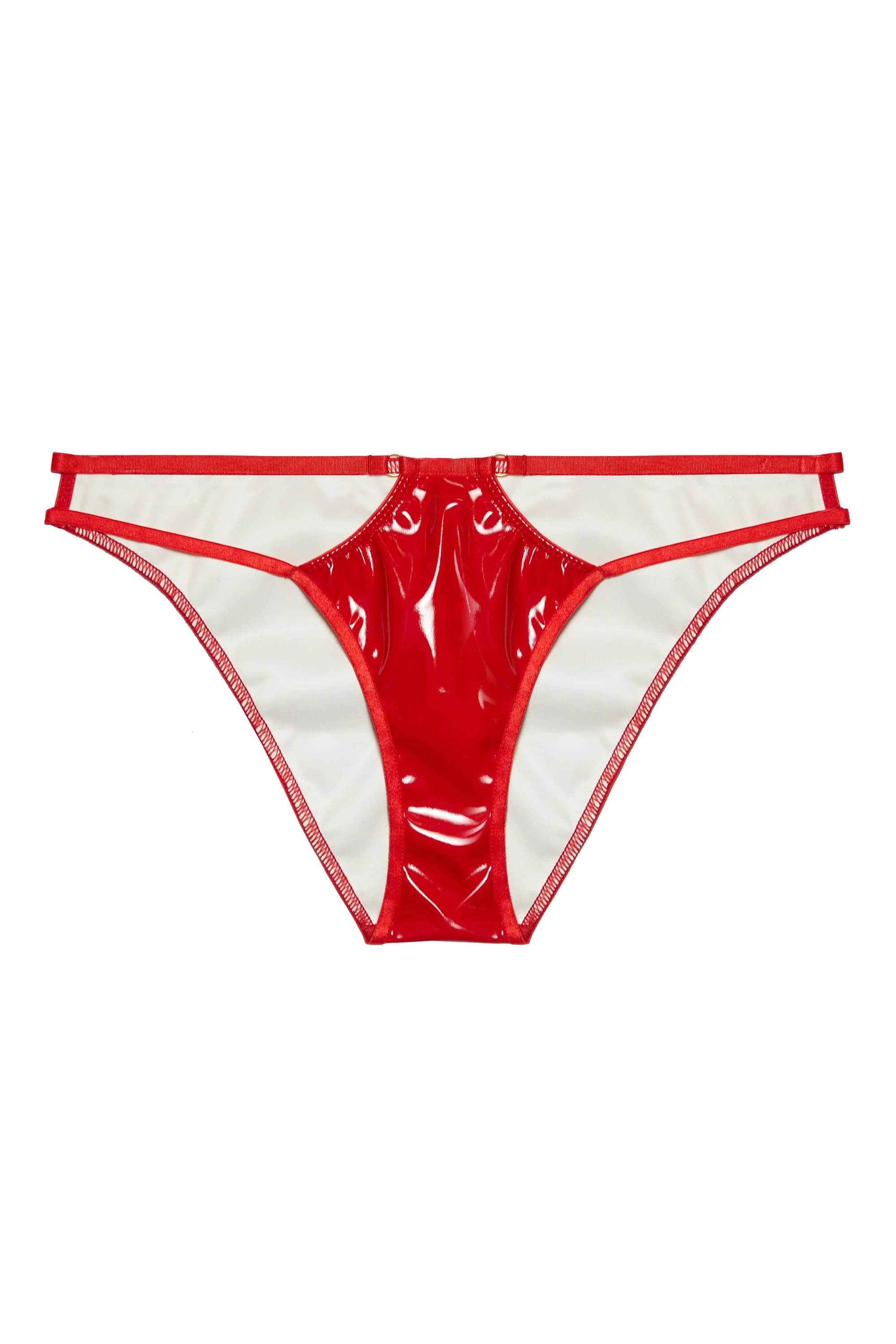 Maxine Red PVC Strap And Ring Detail Brief - Image 10