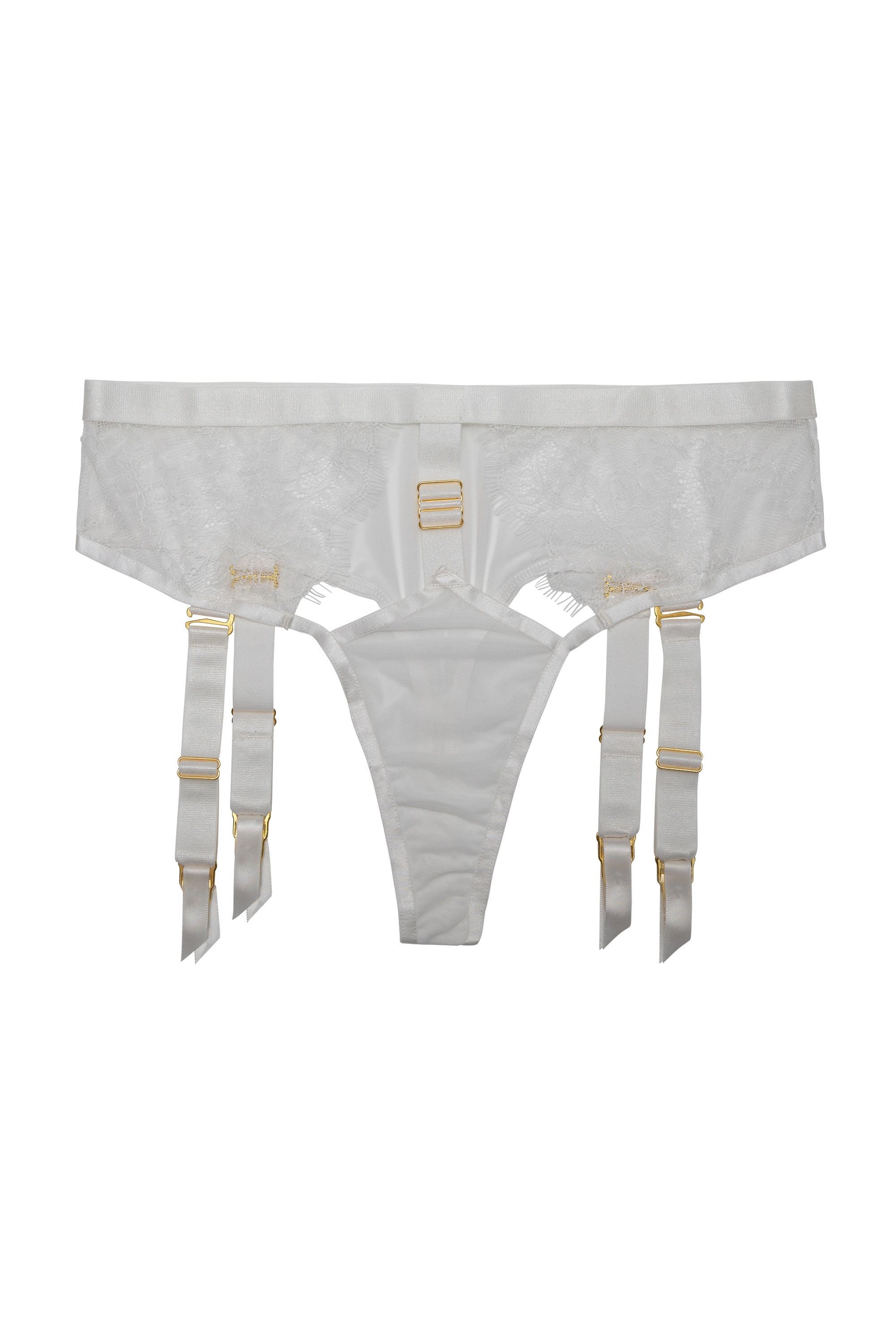 Hustler Pamela White Lace Suspender Thong - Image 2