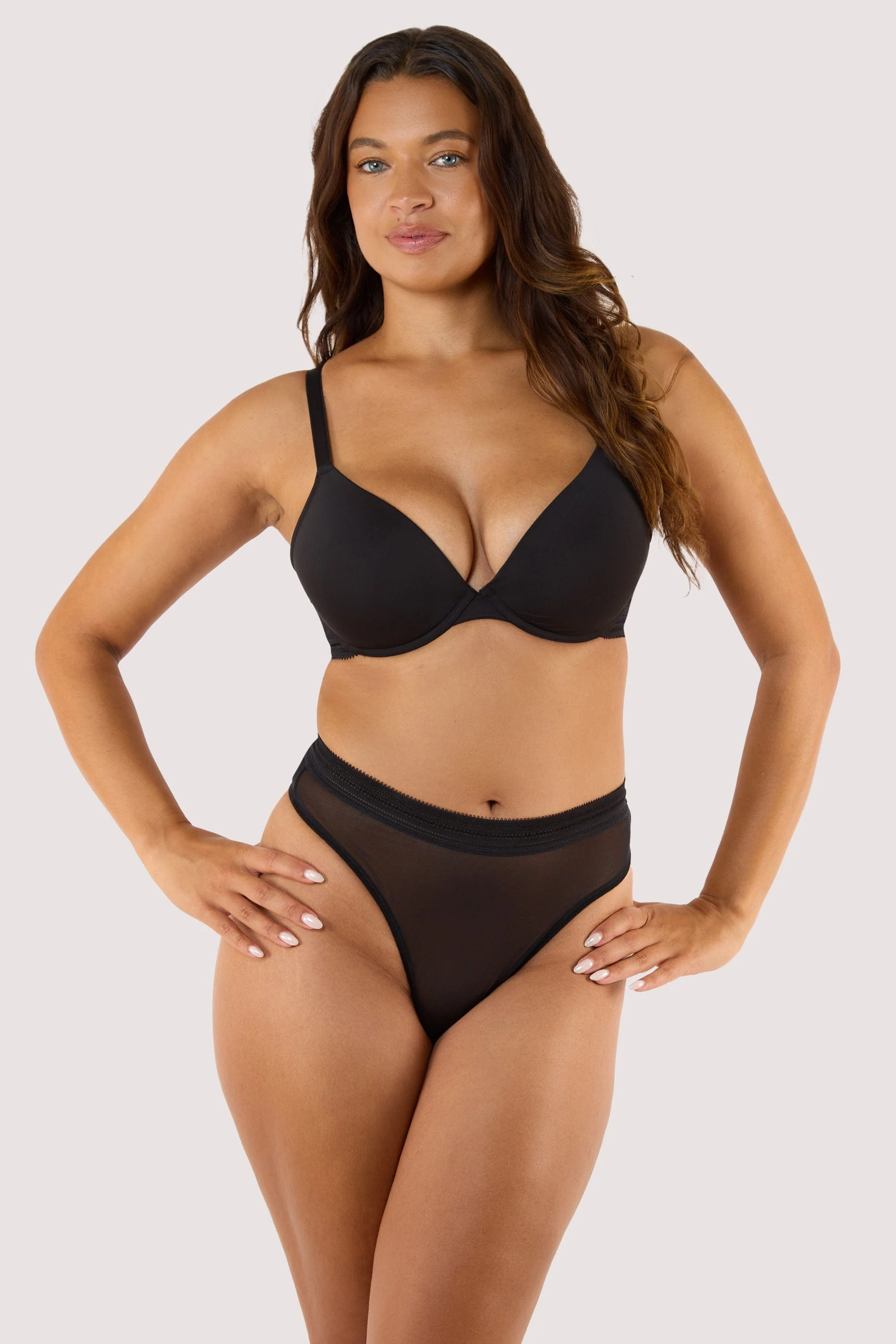 Icon Black Microfiber Moulded Cup Bra - Image 4