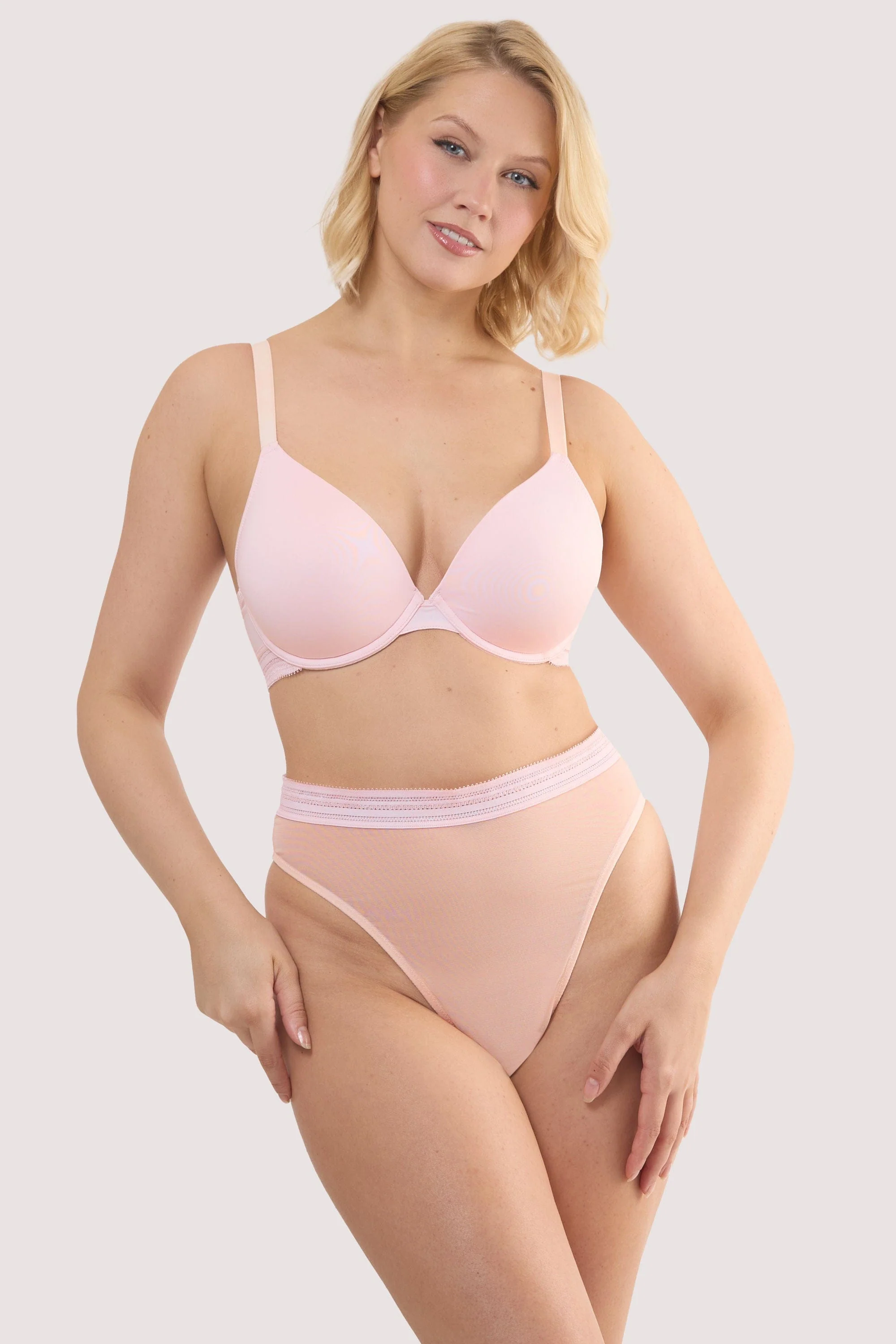 Icon Blush Pink Microfiber Moulded Cup Bra - Image 4