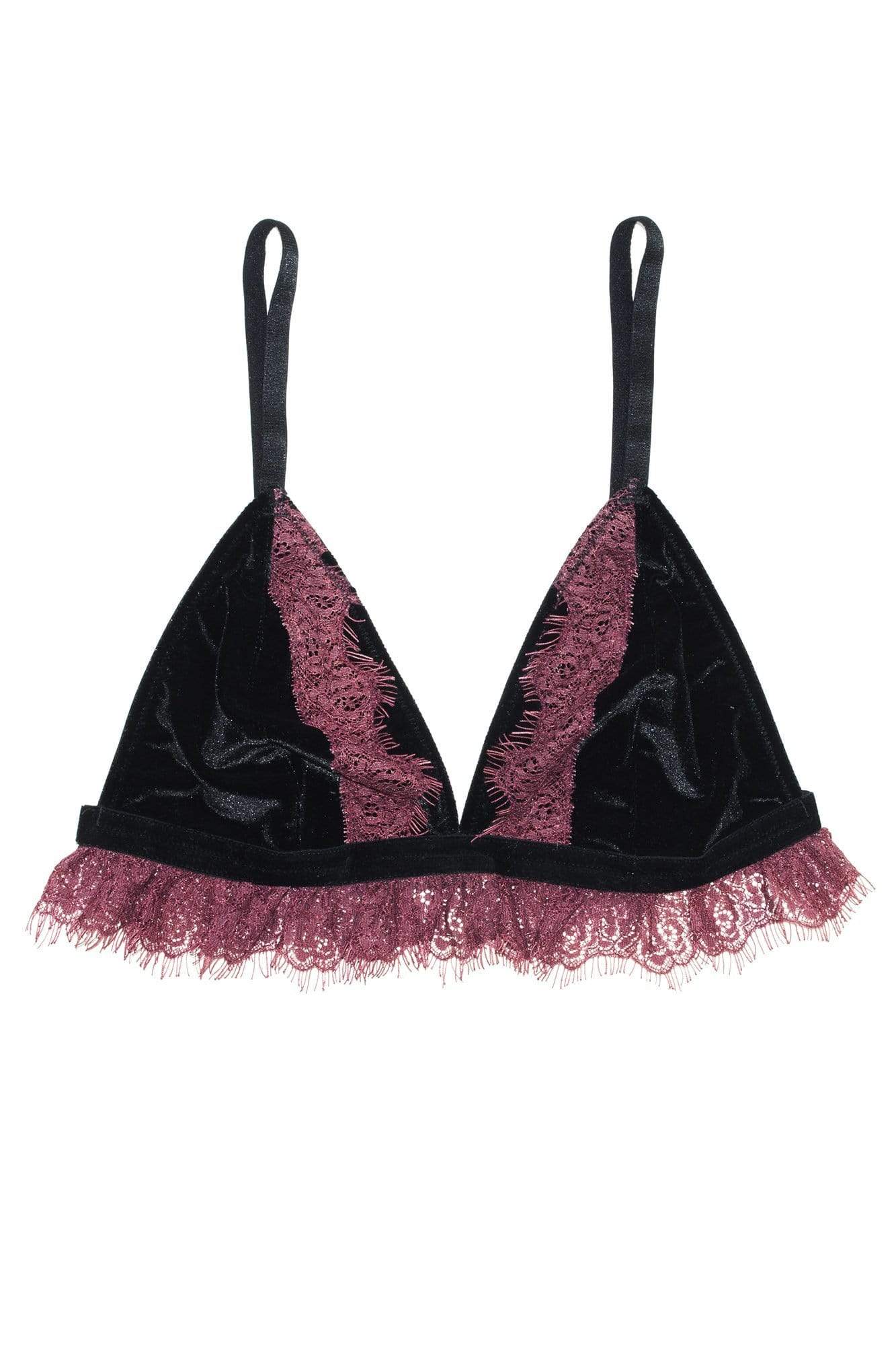 Wolf & Whistle Ilona Velvet and Eyelash Lace soft cup bra - Image 4