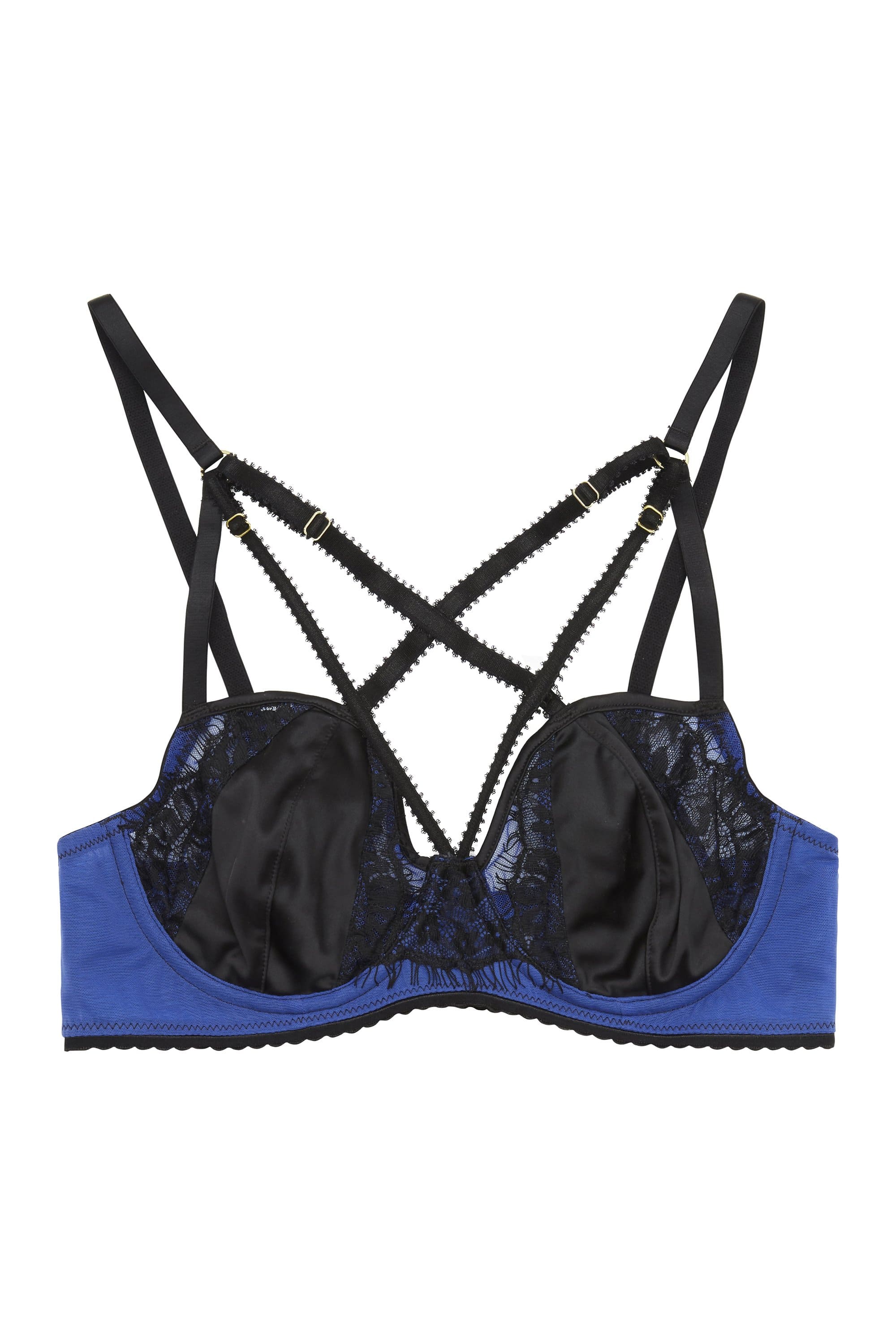 Indigo Fuller Bust Picot Plunge Bra DD/E - I - Image 2