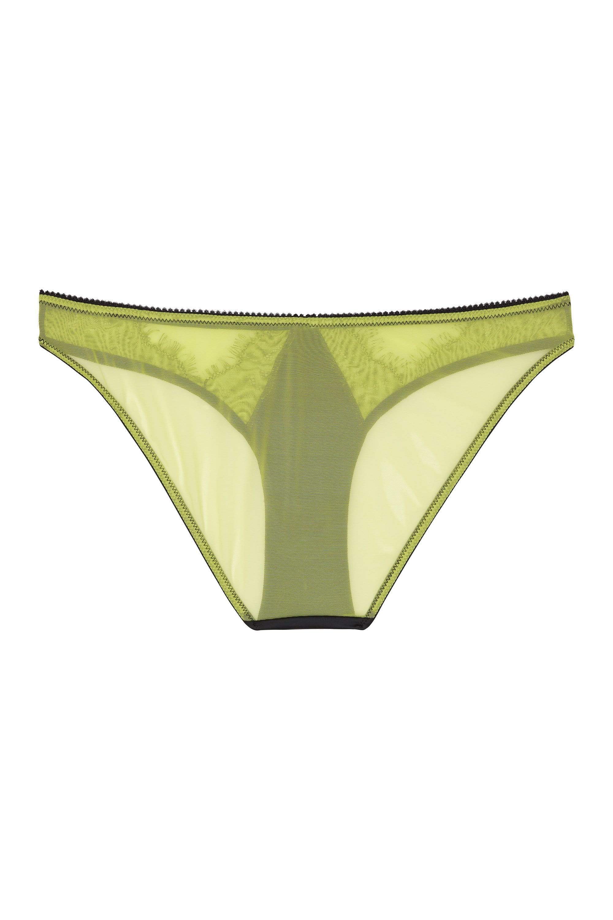 Playful Promises Indigo Lime Satin and Lace Picot Brief - Image 2
