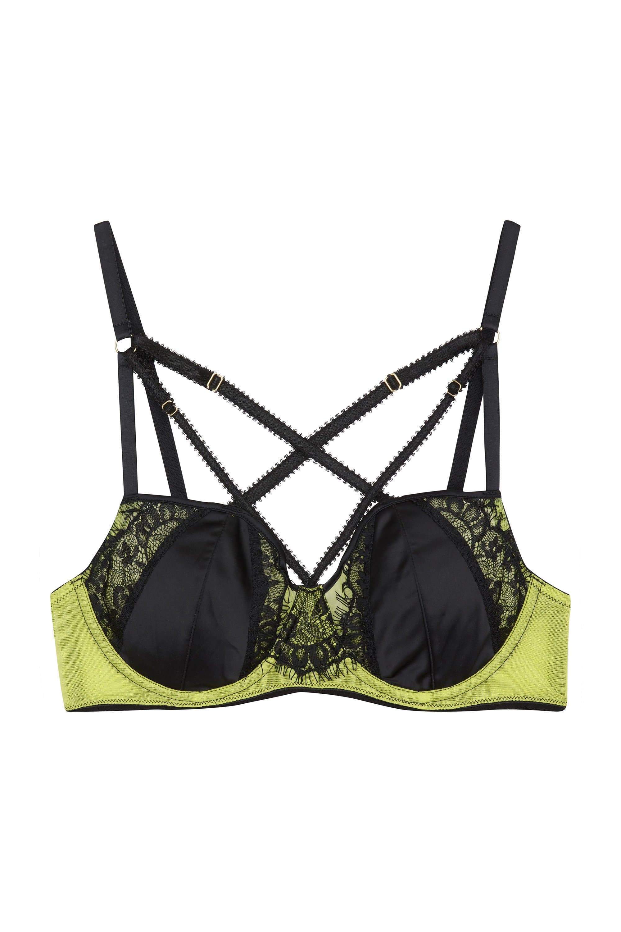Indigo Lime Strappy Picot Plunge Bra - Image 5