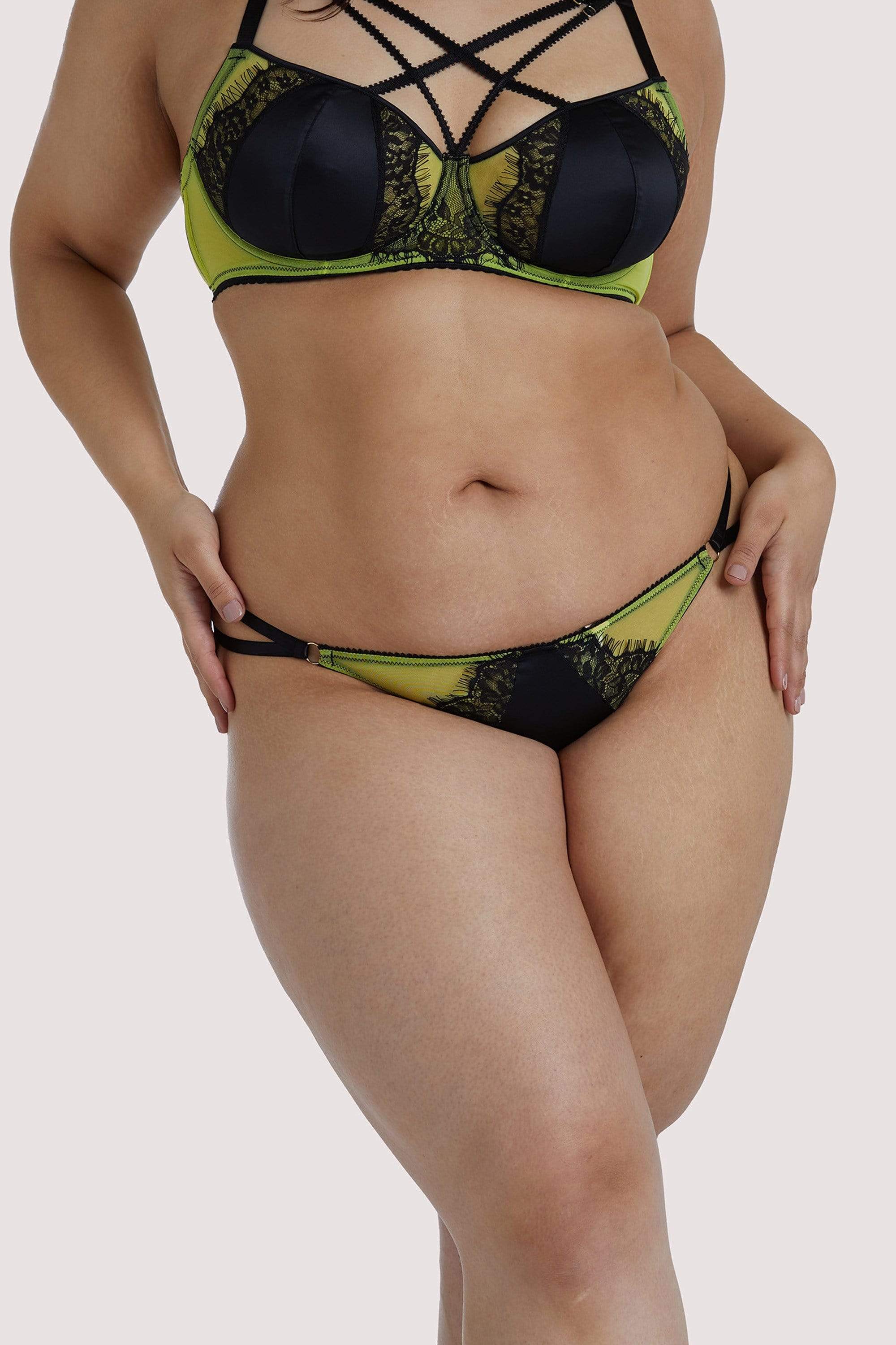 Indigo Lime Strappy Picot Thong - Image 6