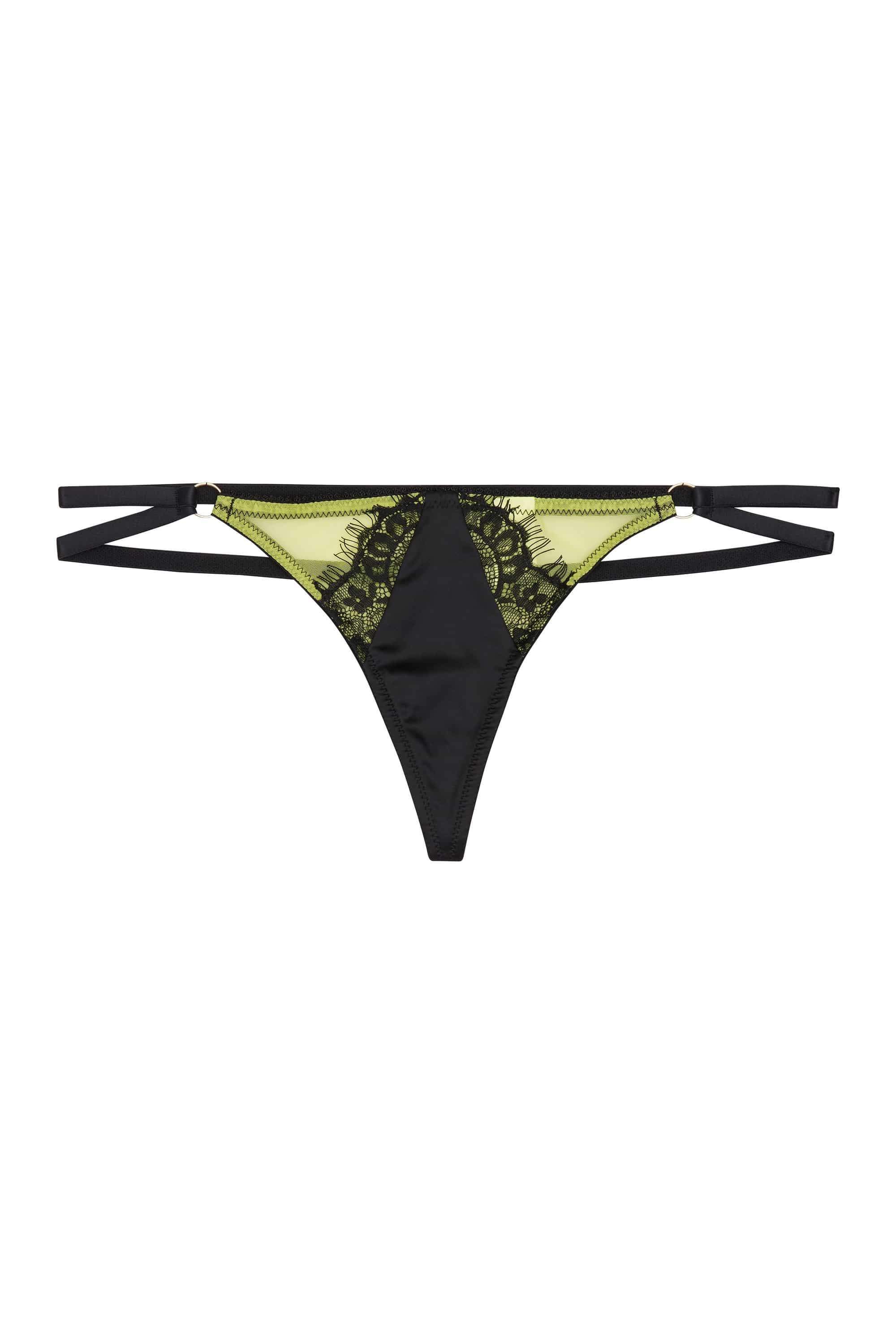 Indigo Lime Strappy Picot Thong - Image 4