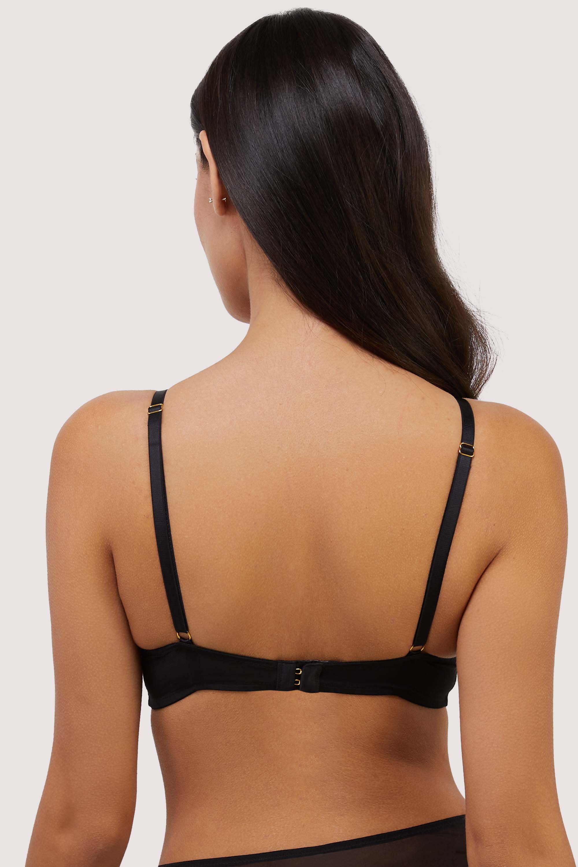 Jessie Pink and Black Whip Embroidery Balconette Bra - Image 6