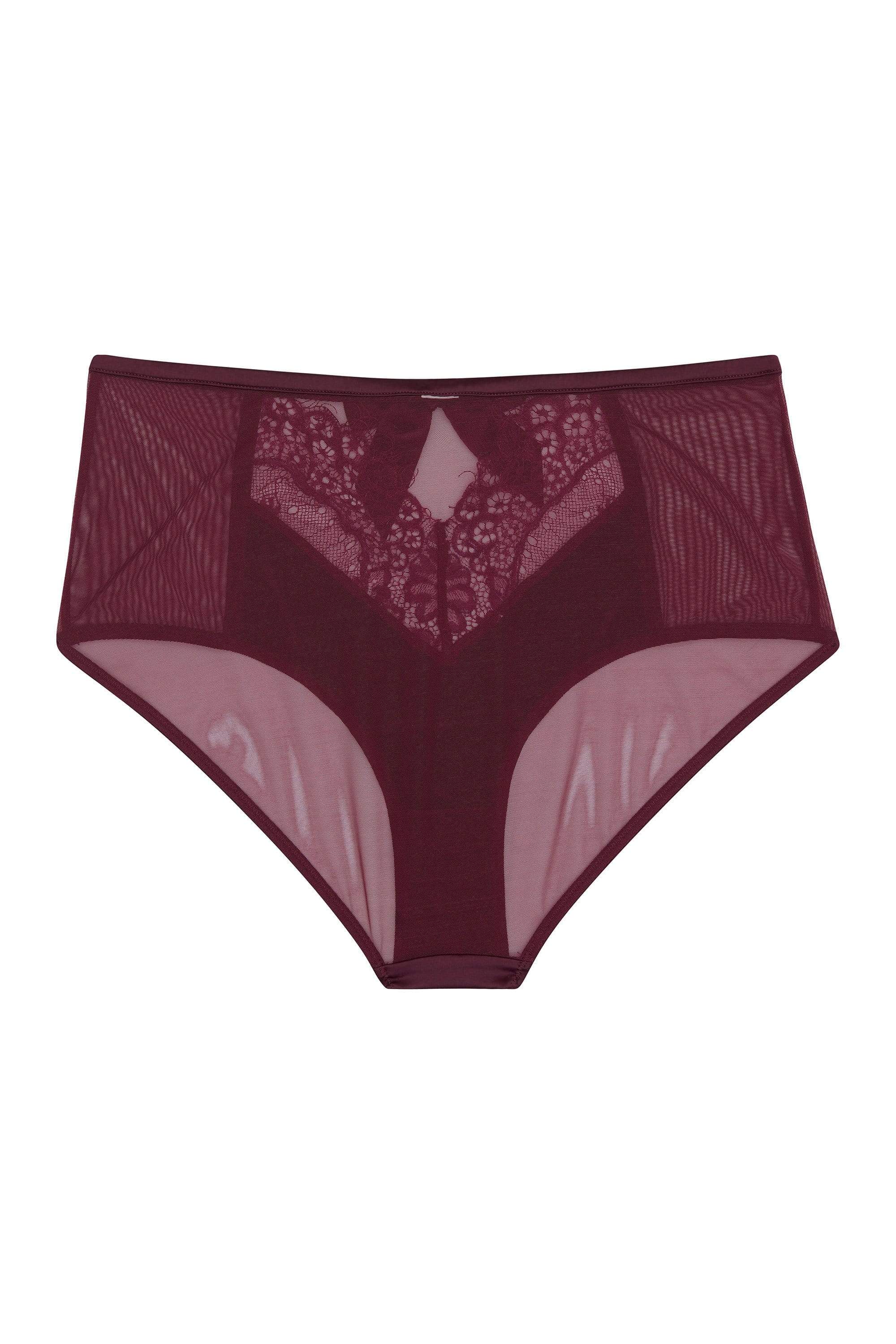 Josephine Aubergine Corded Lace High Waist Knicker - Image 5