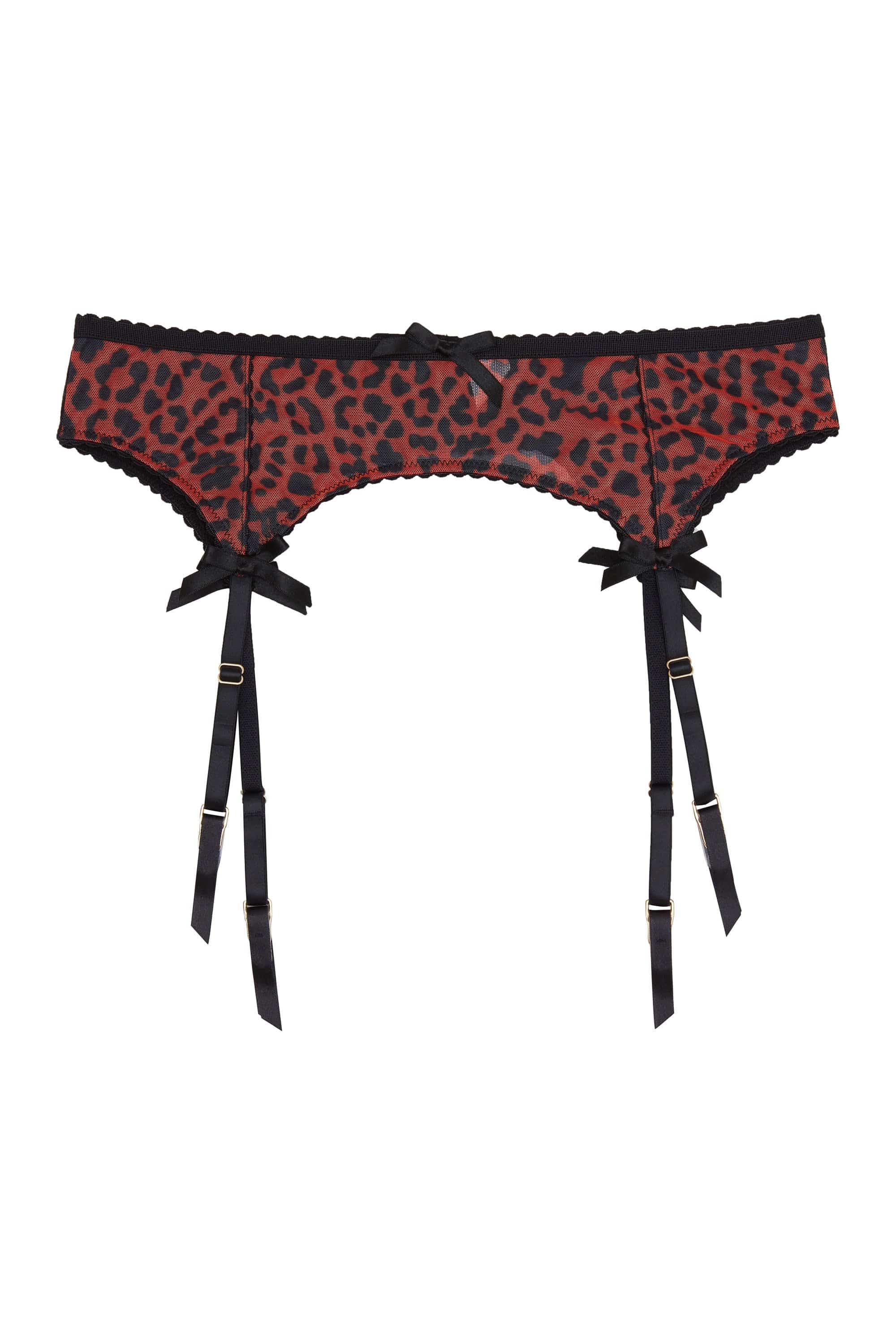 Josie Leopard Mesh Picot Suspender Belt Core - Image 8