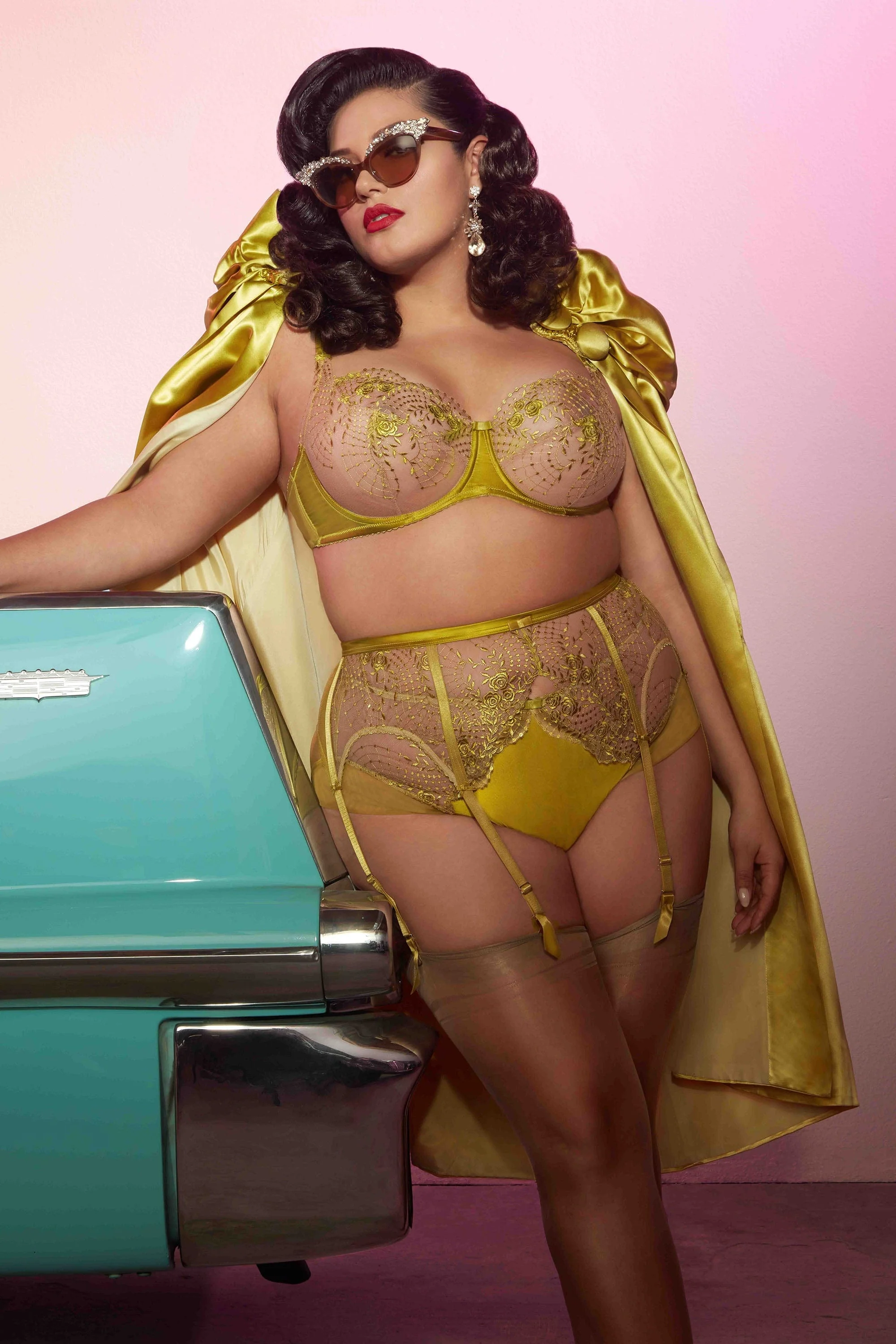 Julies' Roses Chartreuse High Waist Curve Brief - Image 3