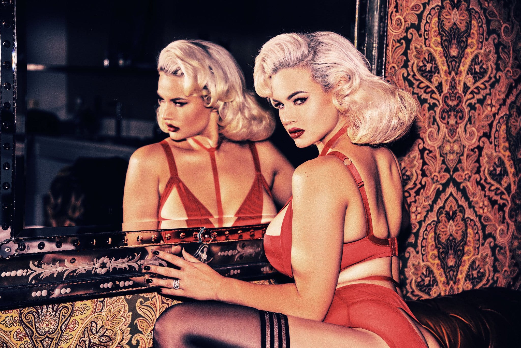 Juliet Red Harness Bra DD+ Cups - Image 4