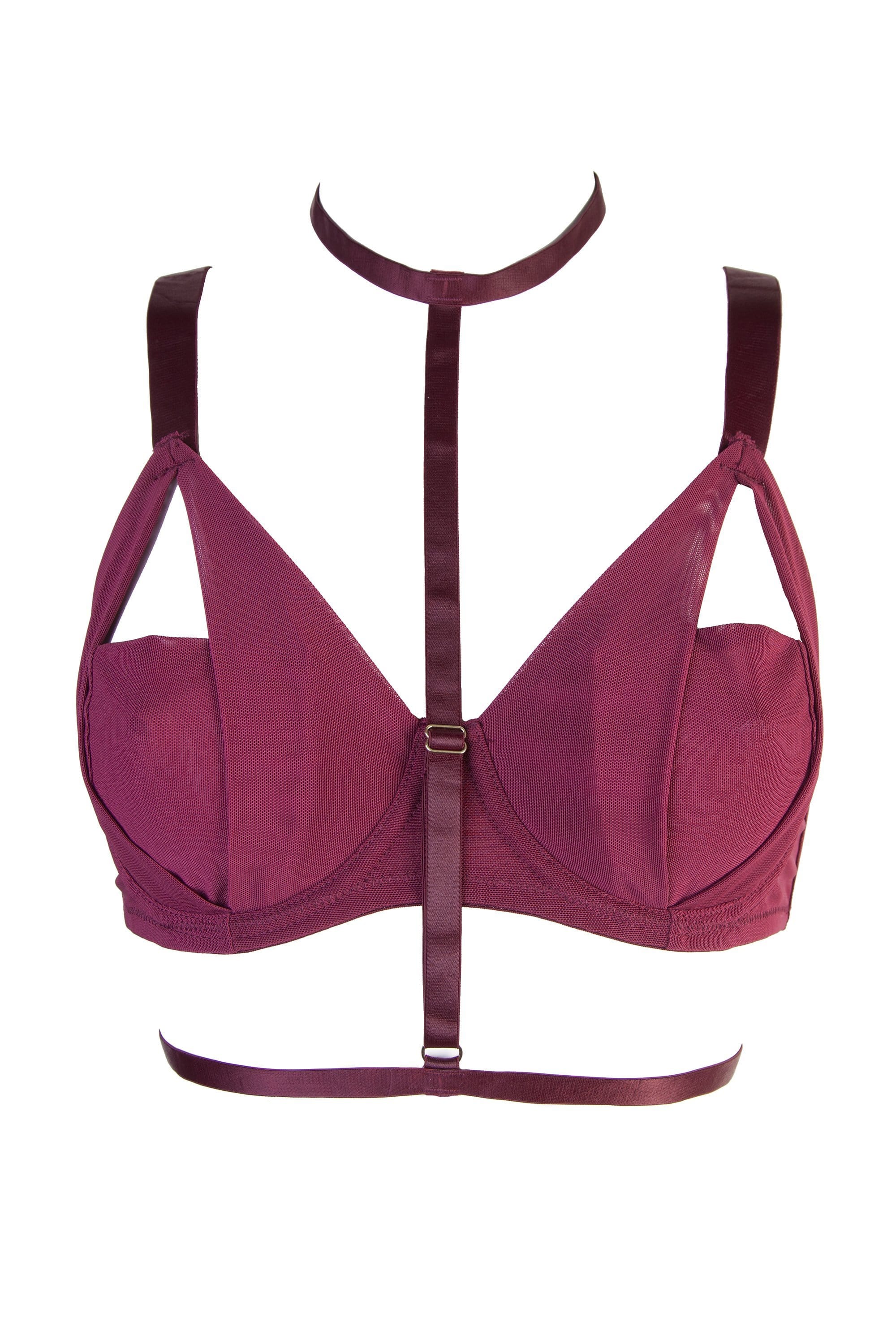 Juliet Wine Harness Bra DD/E-I - Image 3