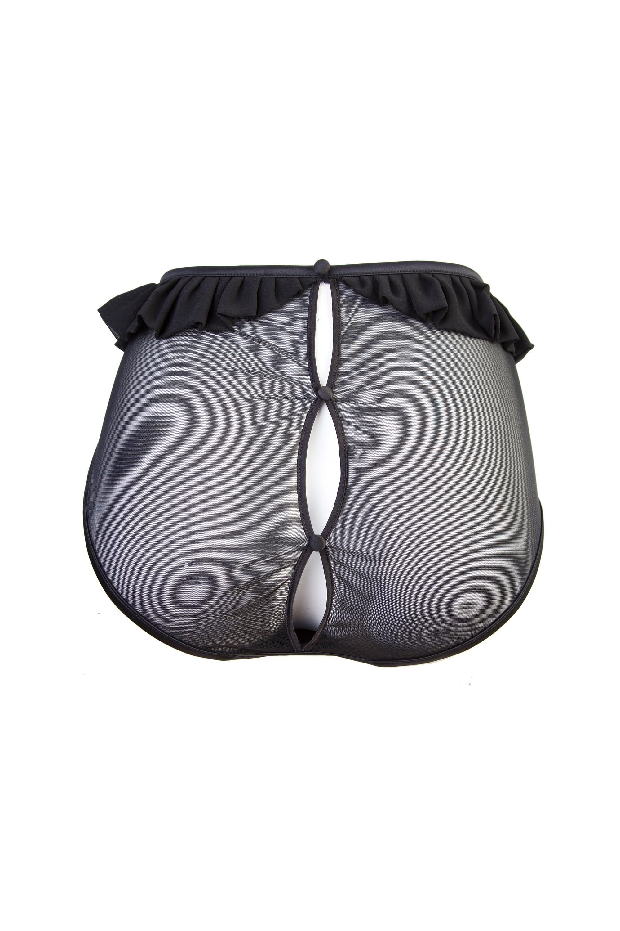 Lana Black Chiffon Frill High Waist Brief - Image 2
