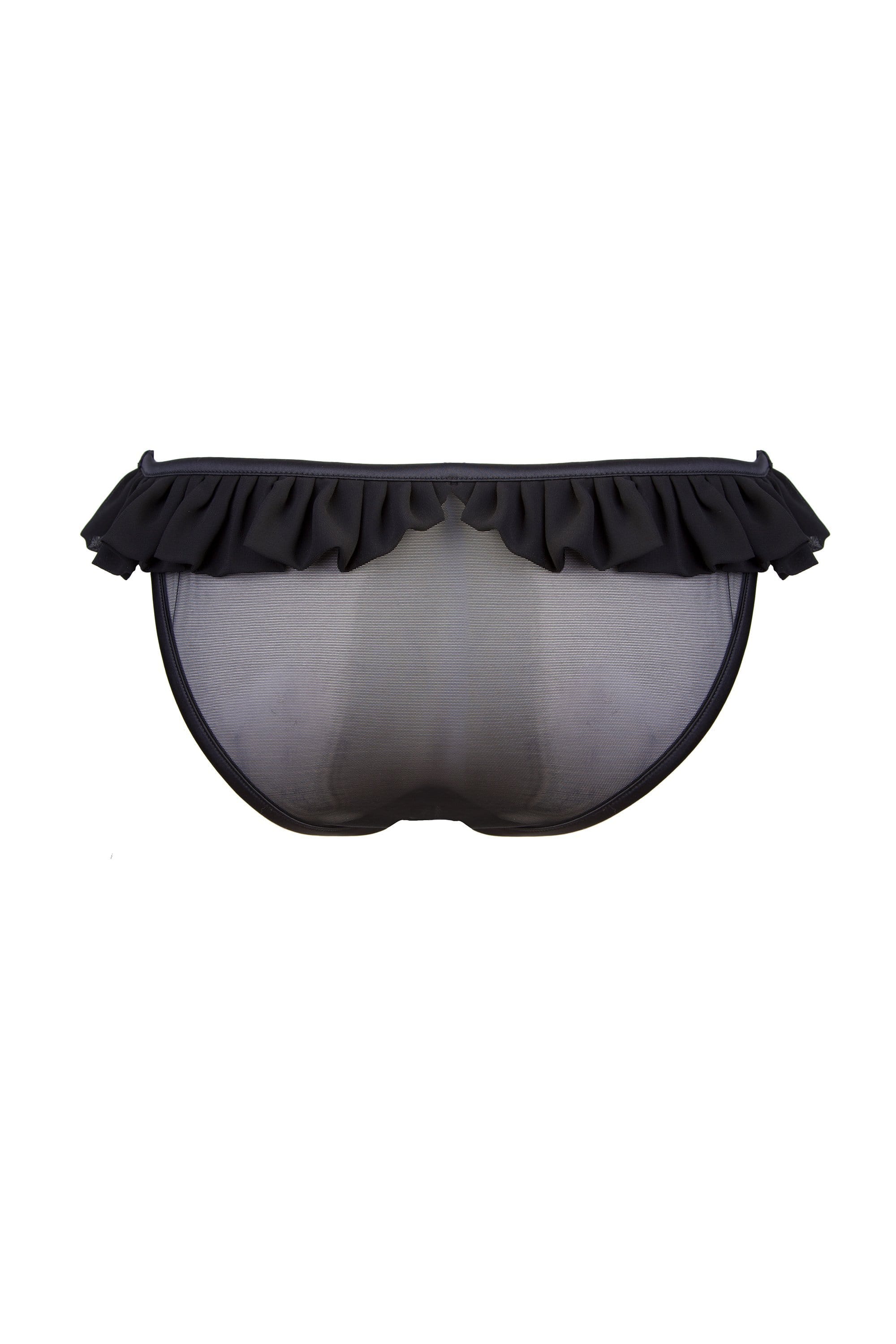 Lana Black Chiffon Frill Ouvert Brief - Image 2