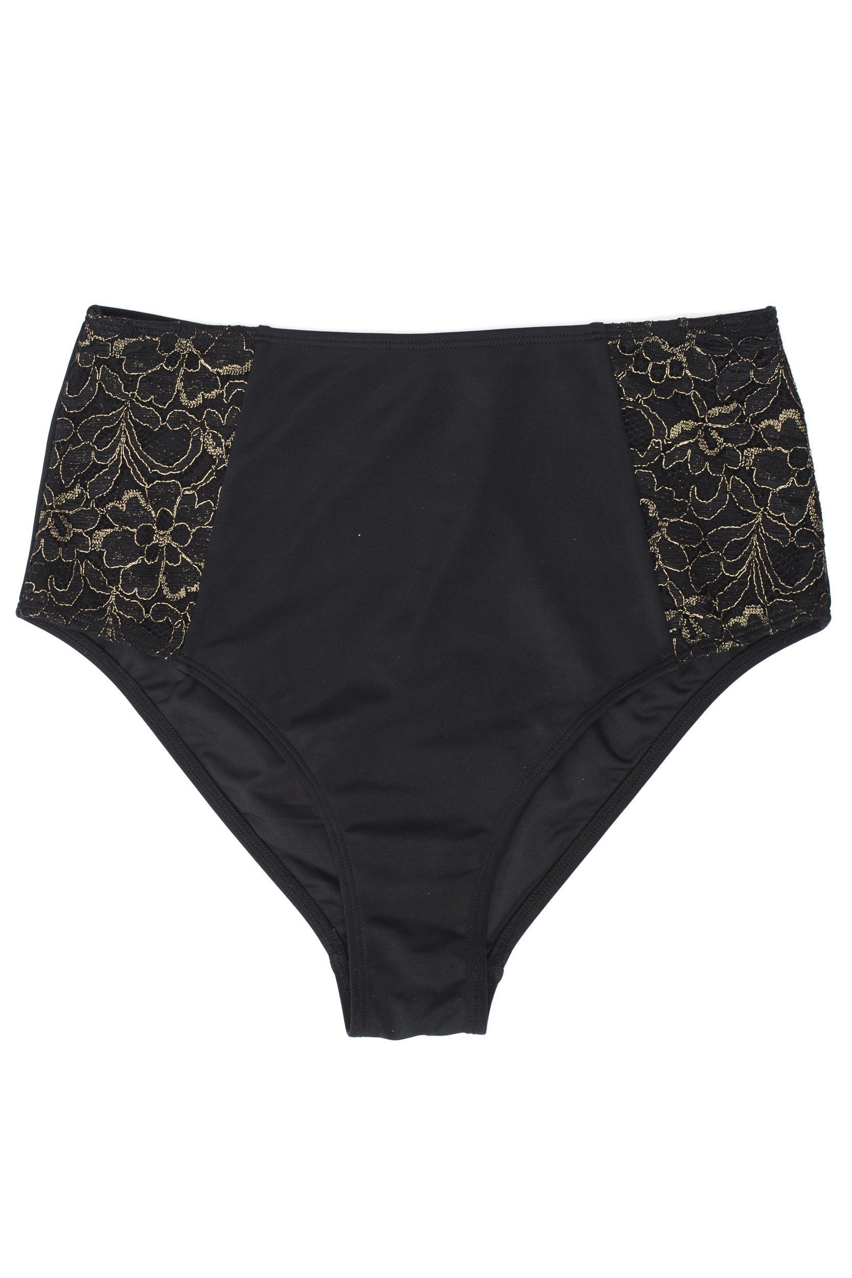Wolf & Whistle Leah Gold lace high waist bikini brief - Image 4