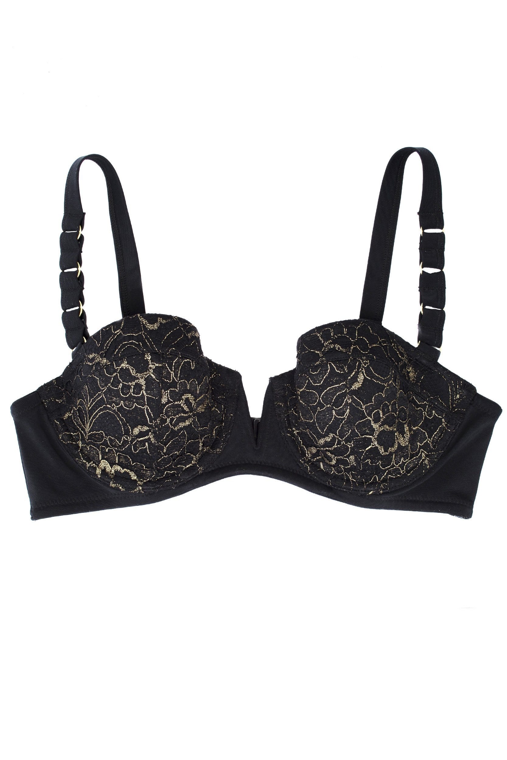 Wolf & Whistle Leah Gold lace balcony bikini top - Image 4