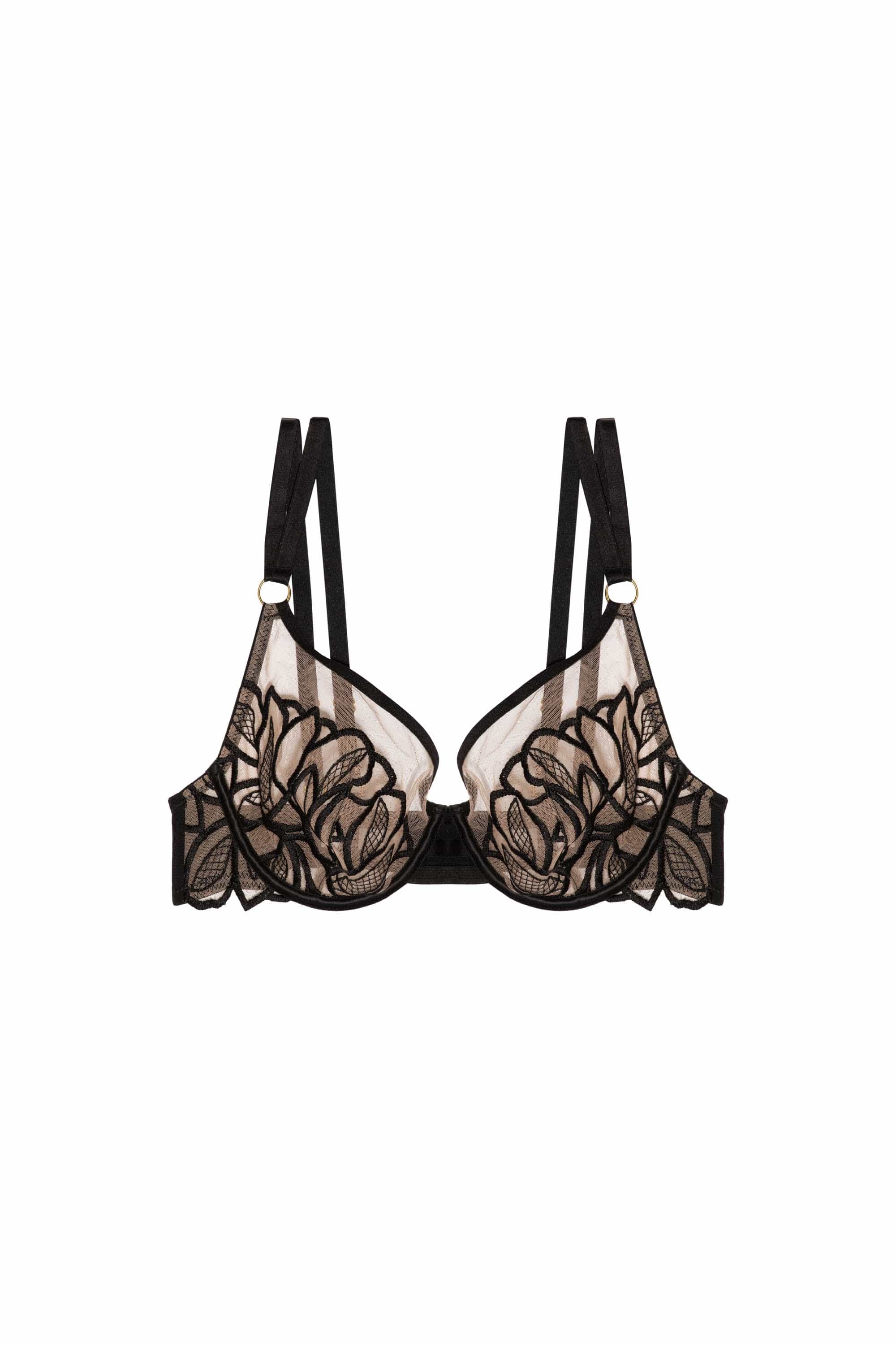Lilith Black Graphic Embroidery Bra - Image 4