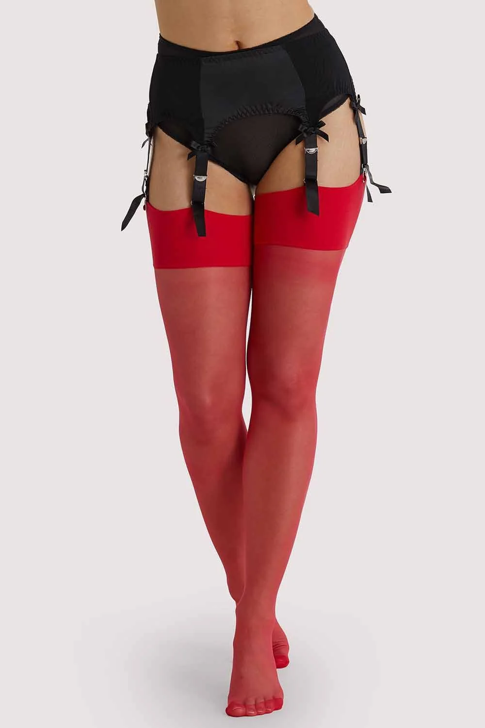 Lollipop Red Seamed Stockings Regular - Image 2